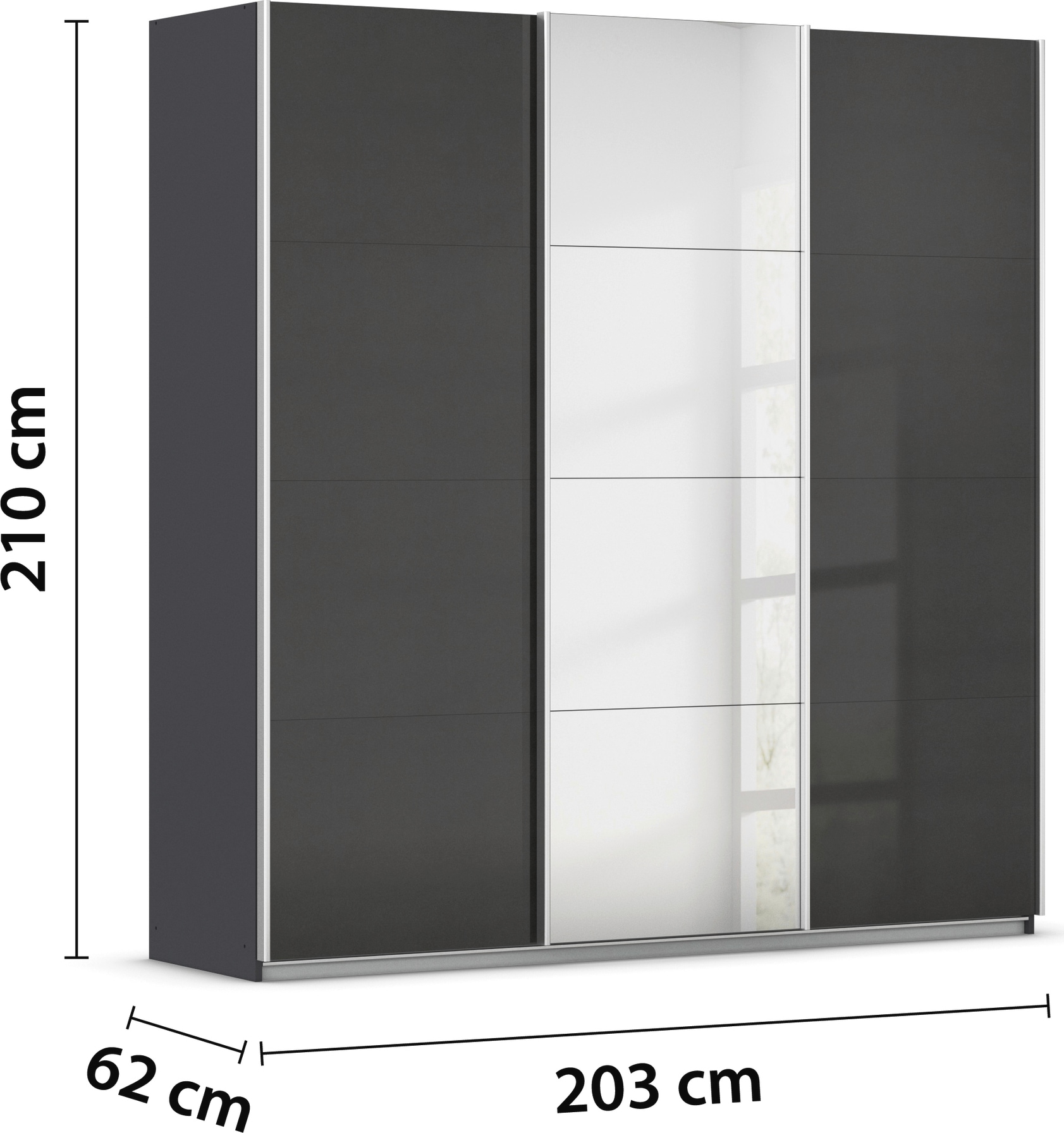 rauch Schwebetürenschrank »Kleiderschrank Schrank Garderobe AGORDO«, Top Innenausstattung, in 4 Breiten und 2 Höhen MADE IN GERMANY