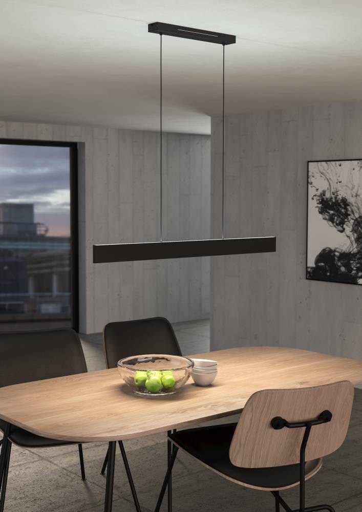 EGLO Hängeleuchte »ANDREAS-Z Hängelampe schwarz, ZigBee 3.0, Pendelleuchte, Pendellampe«, 2 flammig, Leuchtmittel LED-Modul | LED fest integriert, Timer, App / Sprachsteuerung Alexa, 117x7x110cm, exkl. Fernbedienung