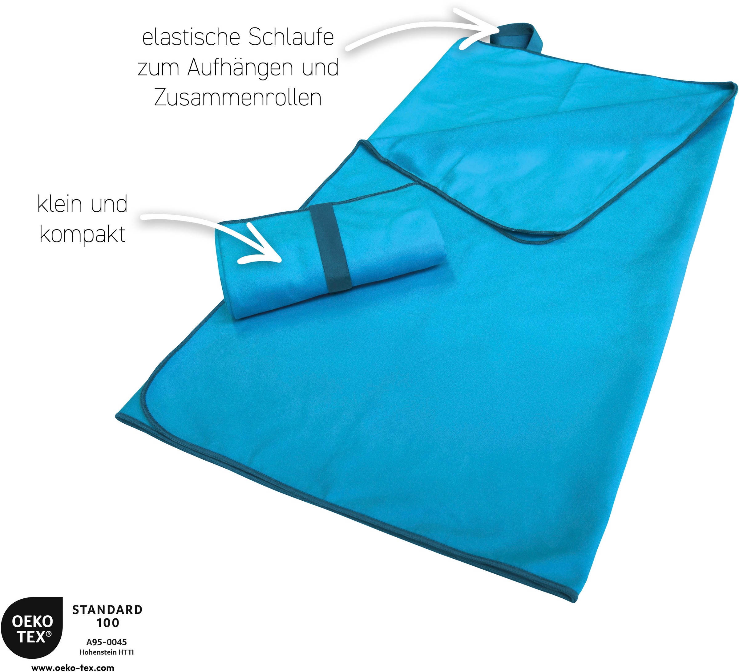 my home Sporthandtuch »Elja Reisehandtuch, Strandhandtuch,«, (1 St.), auch als 2er Set erhältlich, schnelltrocknend & saugfähig, Mikrofaser