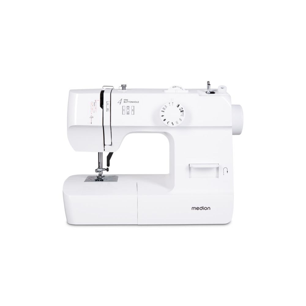 Medion® Nähmaschine »SM70 (MD 11179), 12 Stichmuster, Rückwärtstaste, 70 Watt Motorleistung«, 12 Programme, einstellbare Stichlänge, 4 Schritte Knopfloch, umfangreiches Zubehör