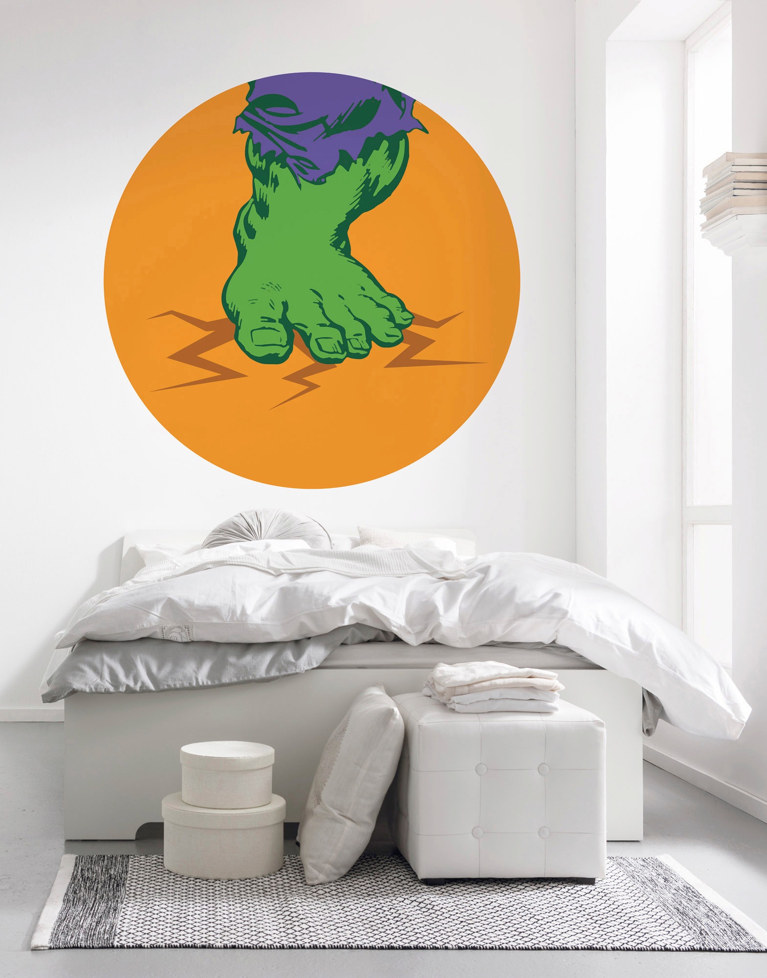 Komar Fototapete »Avengers Hulk's Foot Pop Art«, mehrfarbig, 125x125 cm (Breite  x Höhe), rund und selbstklebend online kaufen | mit 3 Jahren XXL Garantie