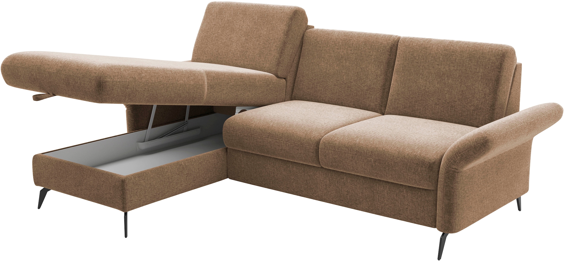 Home affaire Ecksofa »Rochelle«, optional: Armteilverstellung, klappbar, Bettkasen