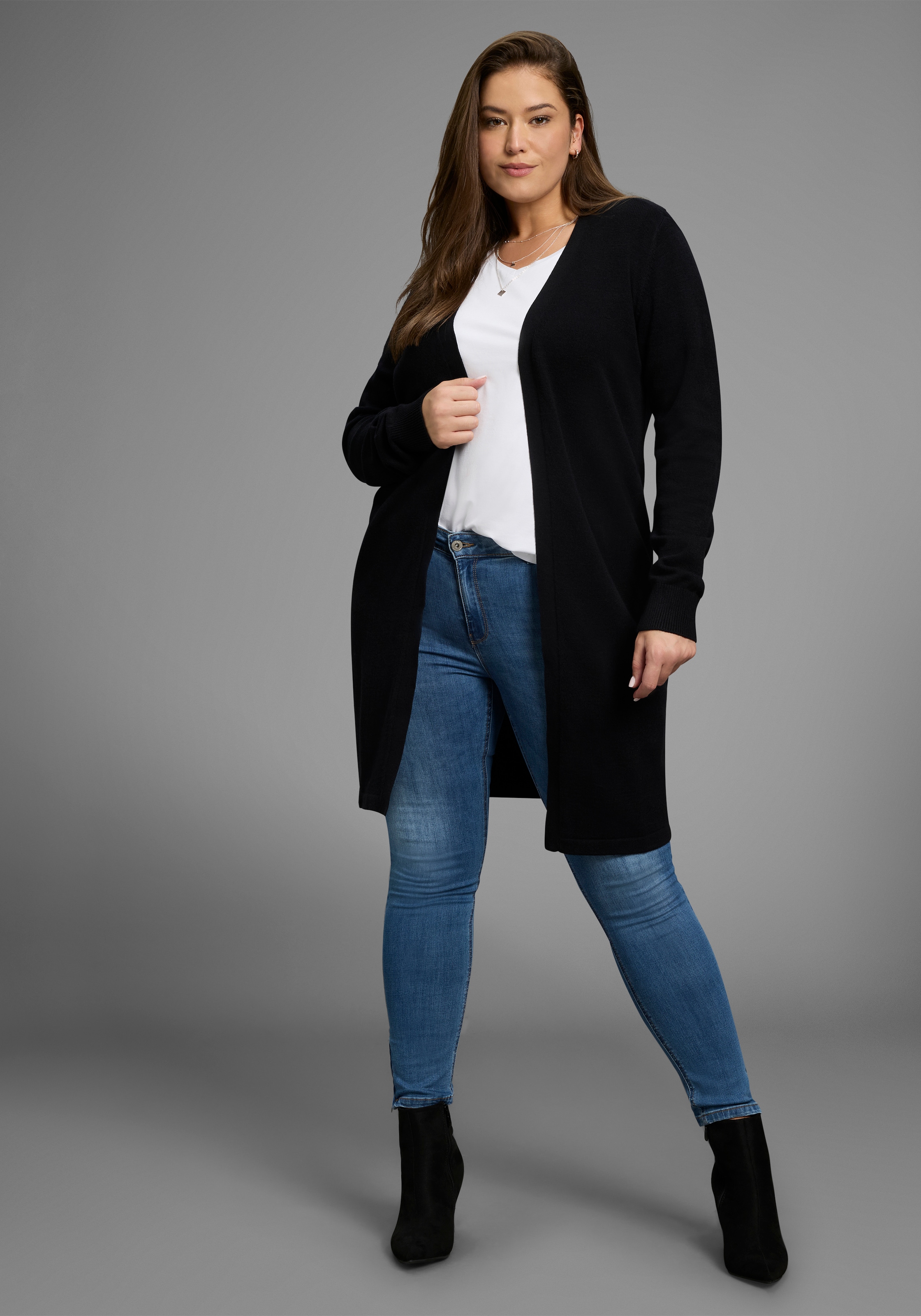 Laura Scott CURVE Longstrickjacke, in kuschelweichem Wohlfühlstrick - GROSSE GRÖSSEN