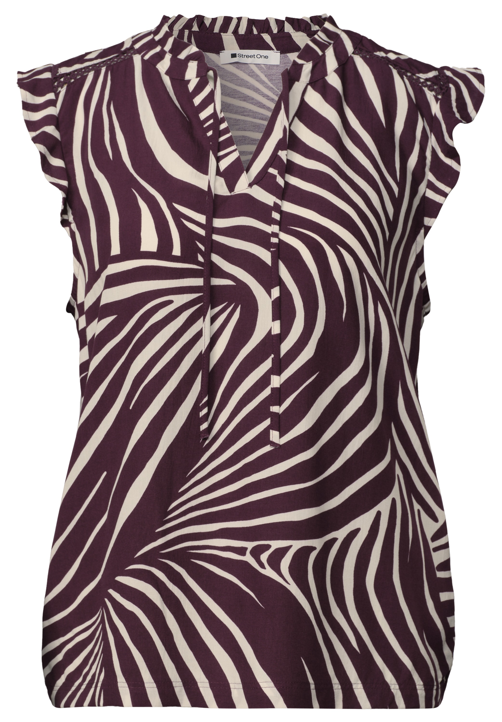 STREET ONE Blusentop Feine Chiffon-Qualität mit Innetop aus Modal, weich fallend