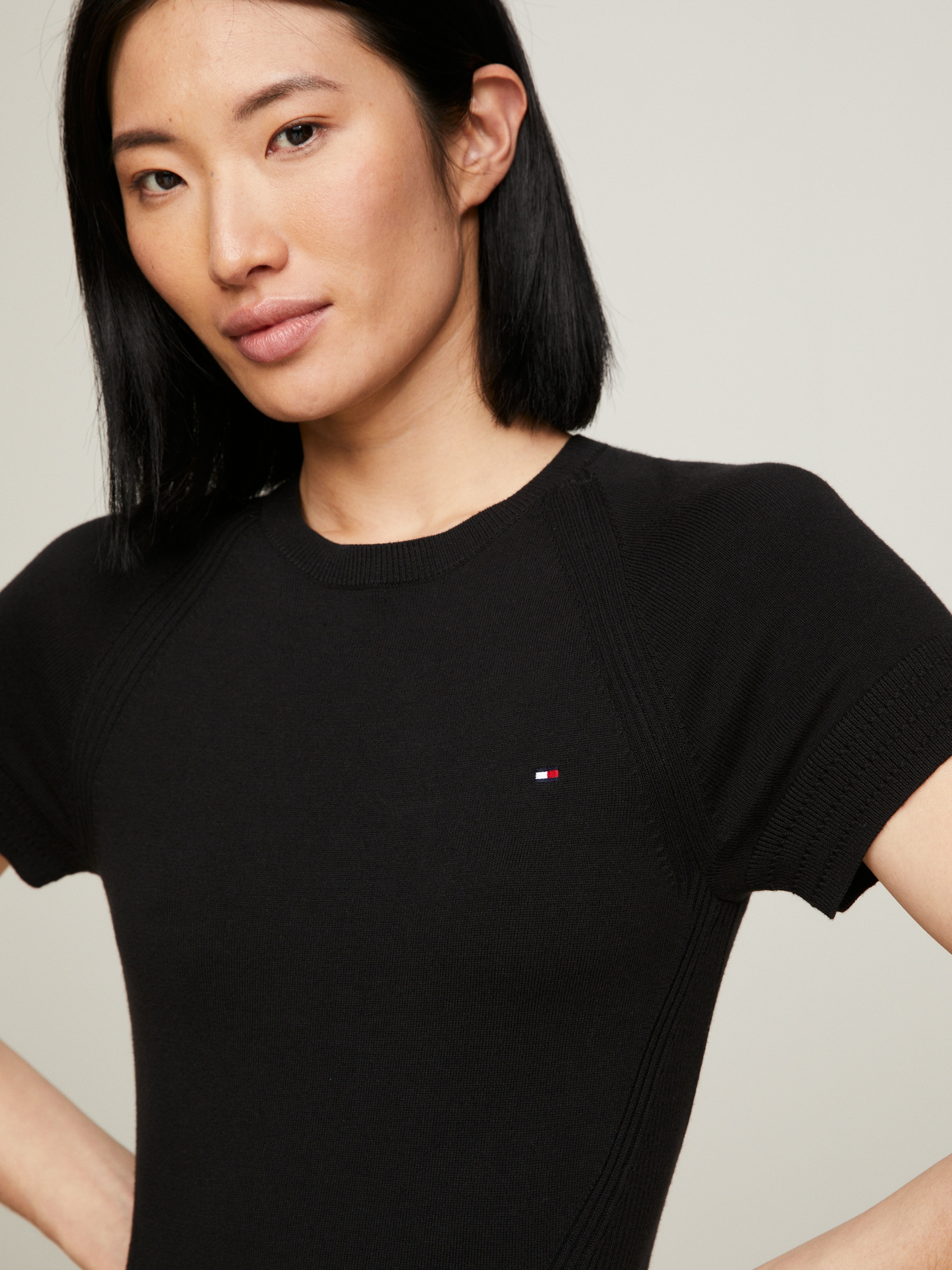 Tommy Hilfiger Jerseykleid »CO JERSEY STITCH F&F DRESS«, mit Logostickerei auf der Brust