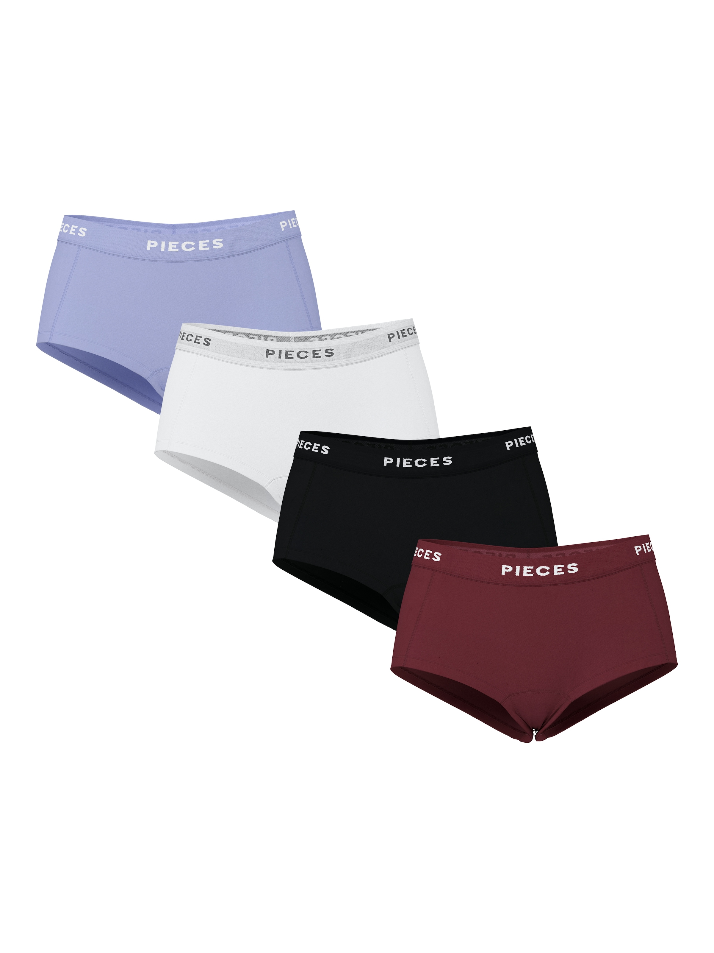 pieces Hipster »PCLOGO LADY 4 PACK SOLID NOOS BC«, (Packung, 4 St., 4er-Pack)