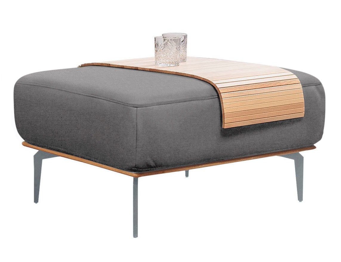 W.SCHILLIG Polsterhocker »run« mit elegantem Holzsockel, Füße in Silber matt, Breite 75 cm
