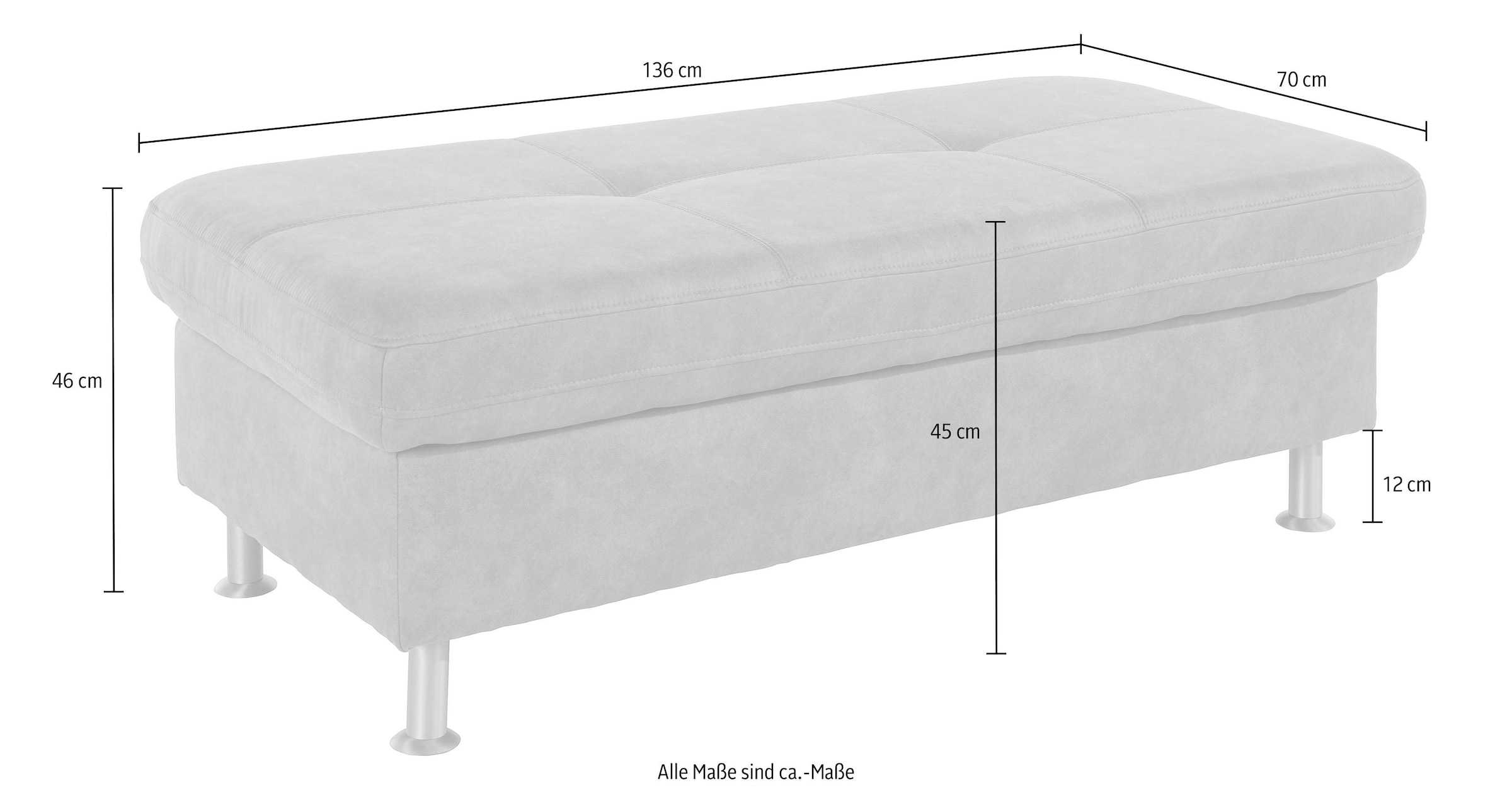 exxpo - sofa fashion Hocker »Maretto Bankhocker mit tollem Sitzkomfort«, praktisches Staufach unter der Sitzfläche