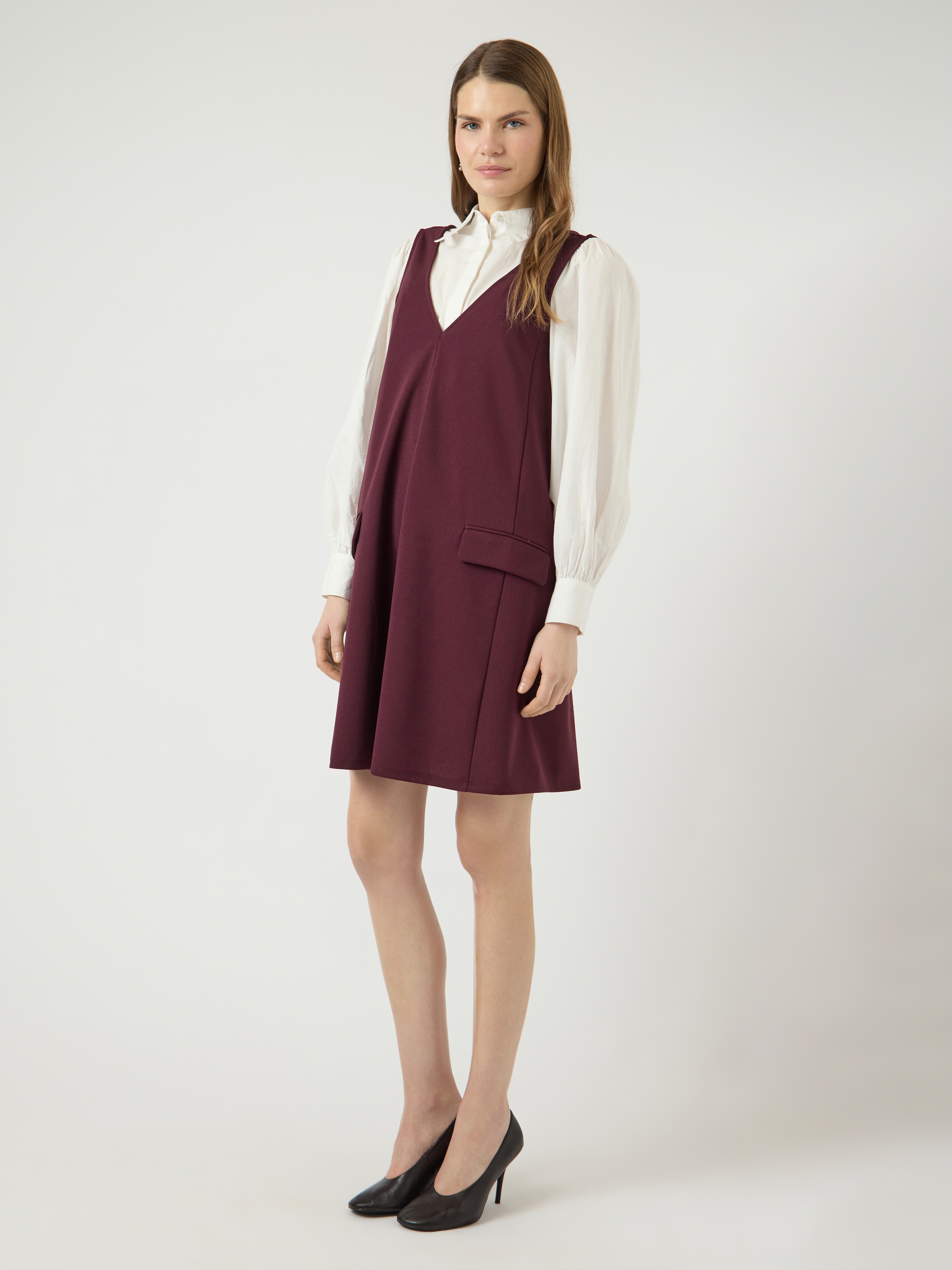 Y.A.S Minikleid »YASMALEA SL WIDE DRESS S. NOOS« Pattentaschen Kunstfaser mit Stretch, loose fit