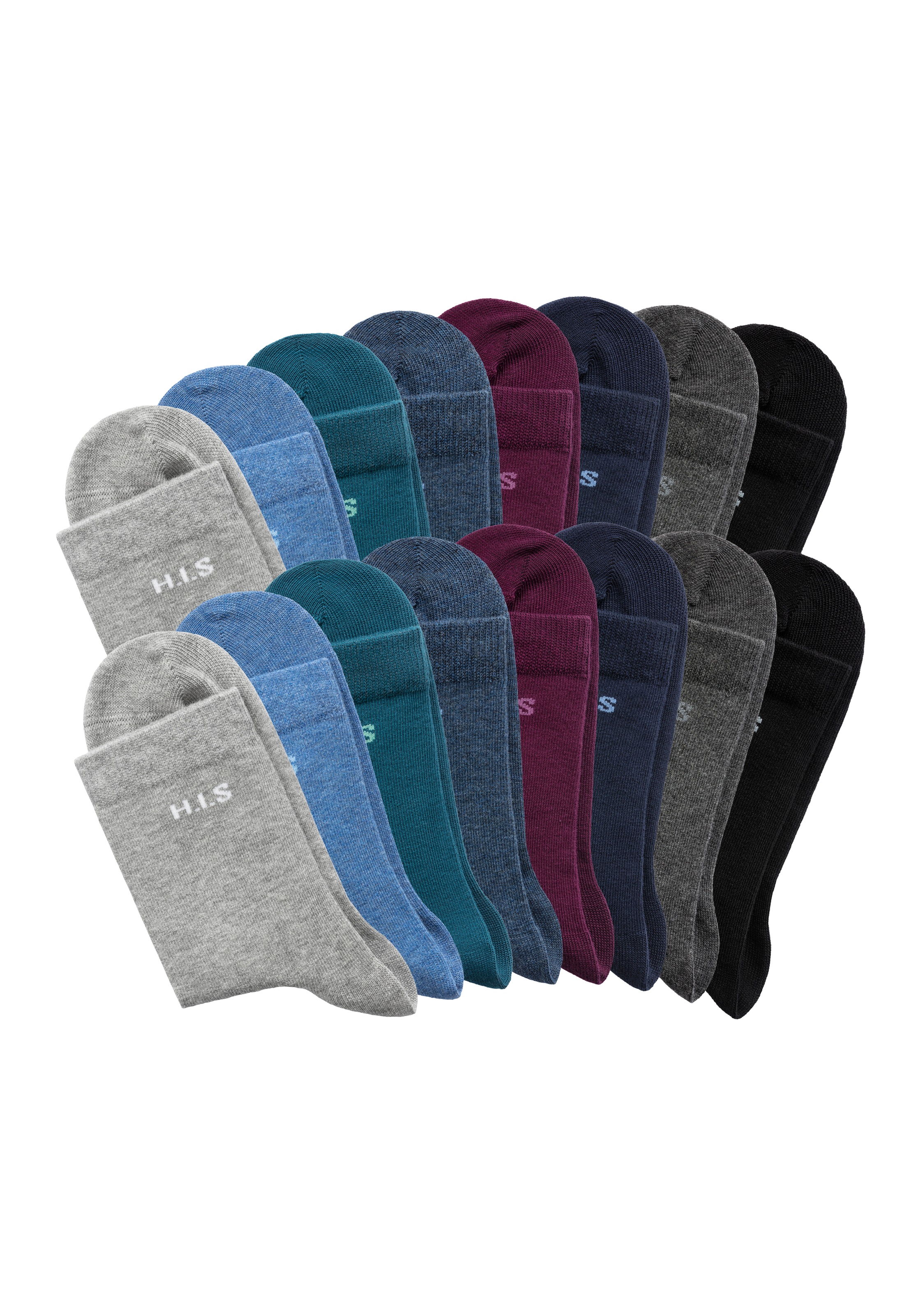 H.I.S Socken, (Packung, 16 Paar), mit eingestricktem Markenlogo