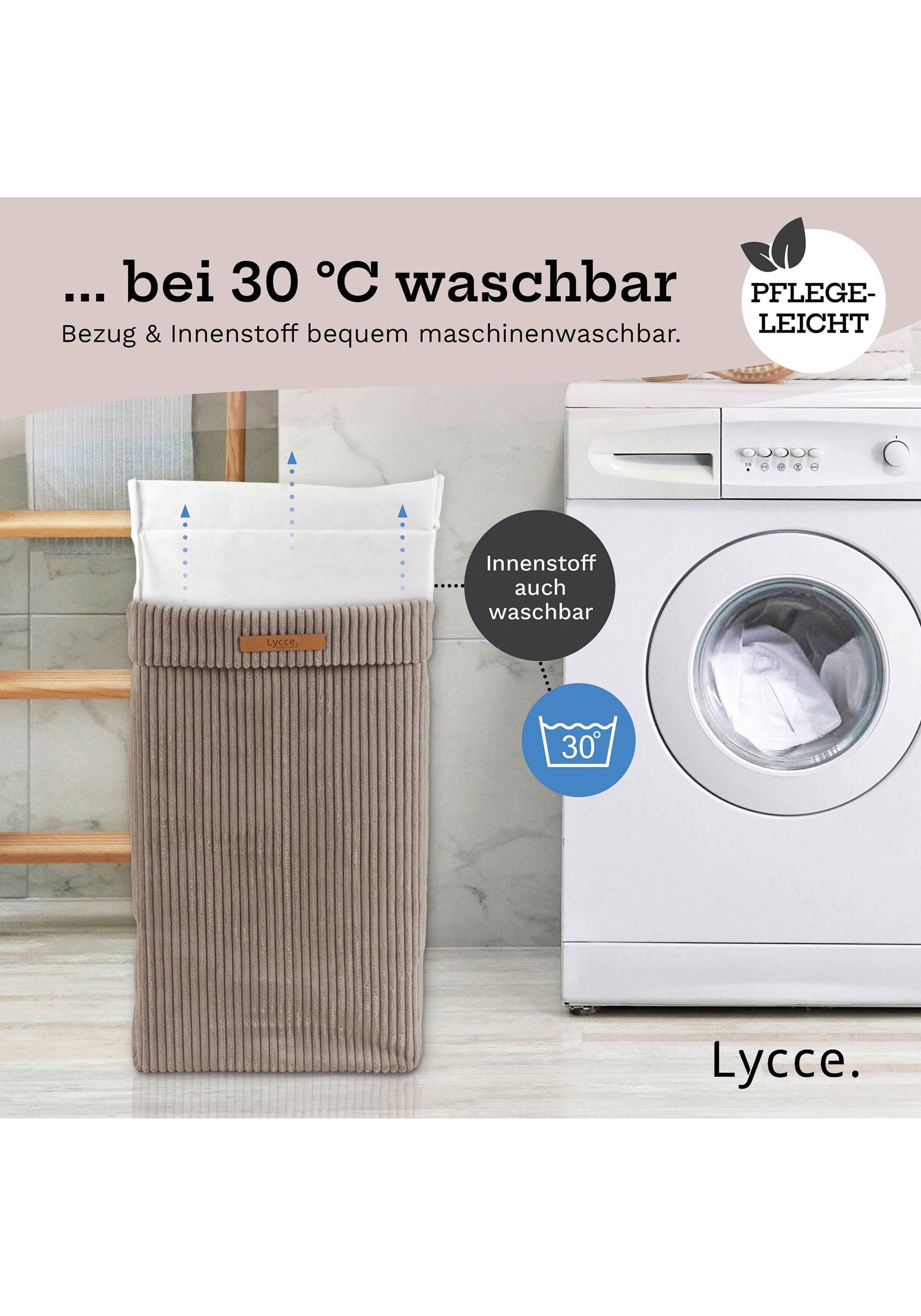 Lycce Wäschekorb »Wäschekorb Wäschekorb Cord 1er Pack«