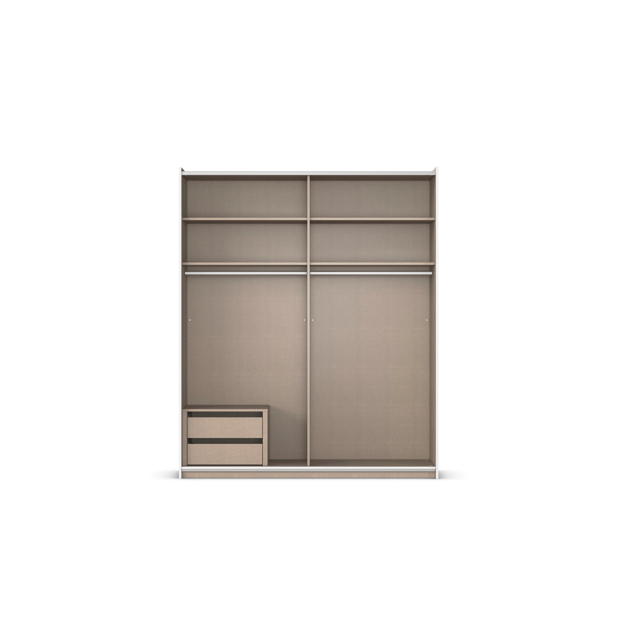rauch Schwebetürenschrank »Kleiderschrank Schrank Garderobe Schlafzimmerschrank OXFORD«, (in 3 verschiedenen Ausstattungen BASIC/CLASSIC/PREMIUM), mit Griffleisten aus Metall, auch für kleinere Räume MADE IN GERMANY