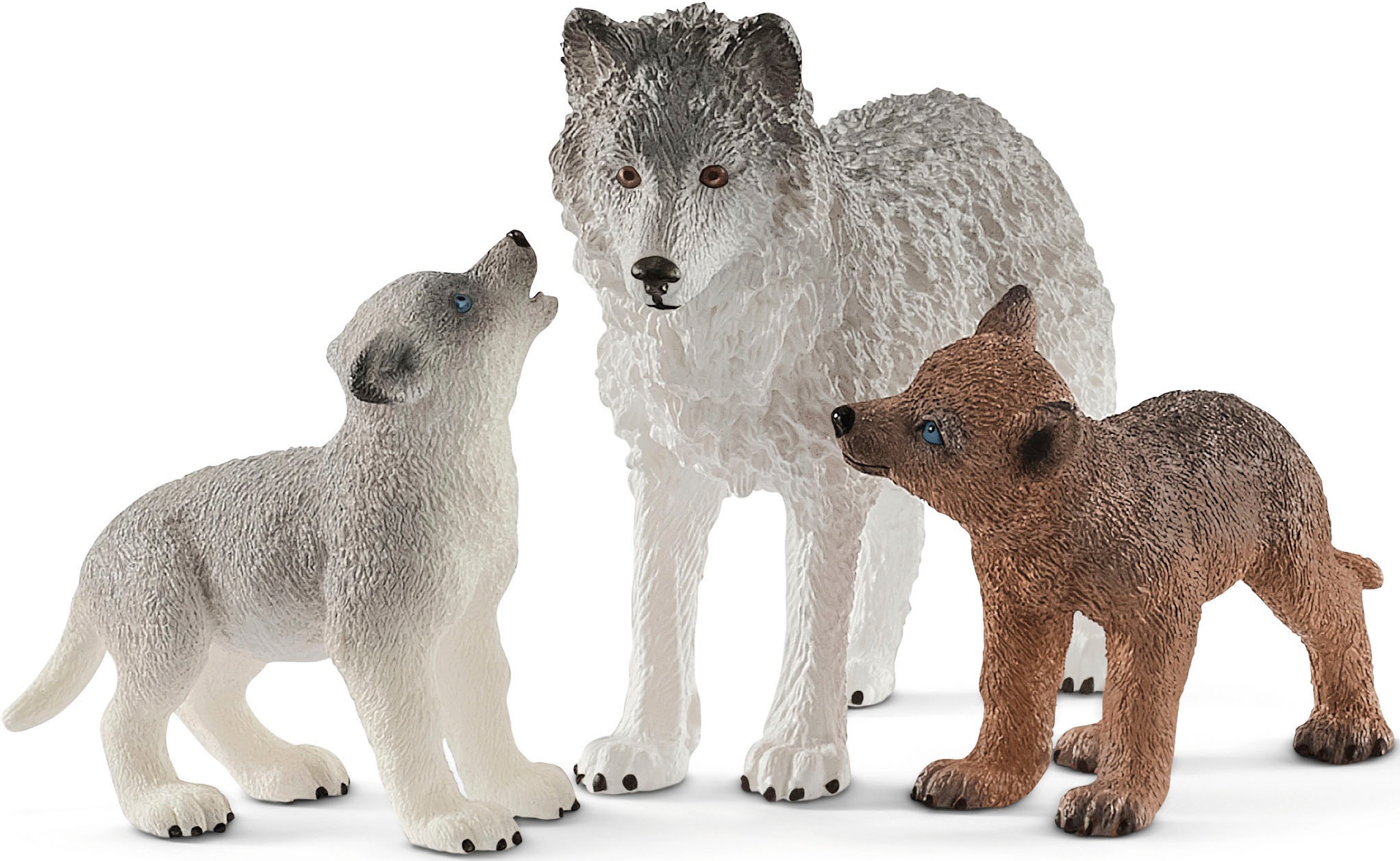 Schleich® Spielfigur »WILD LIFE, Wolfsmutter mit Welpen (42472)«, (Set)