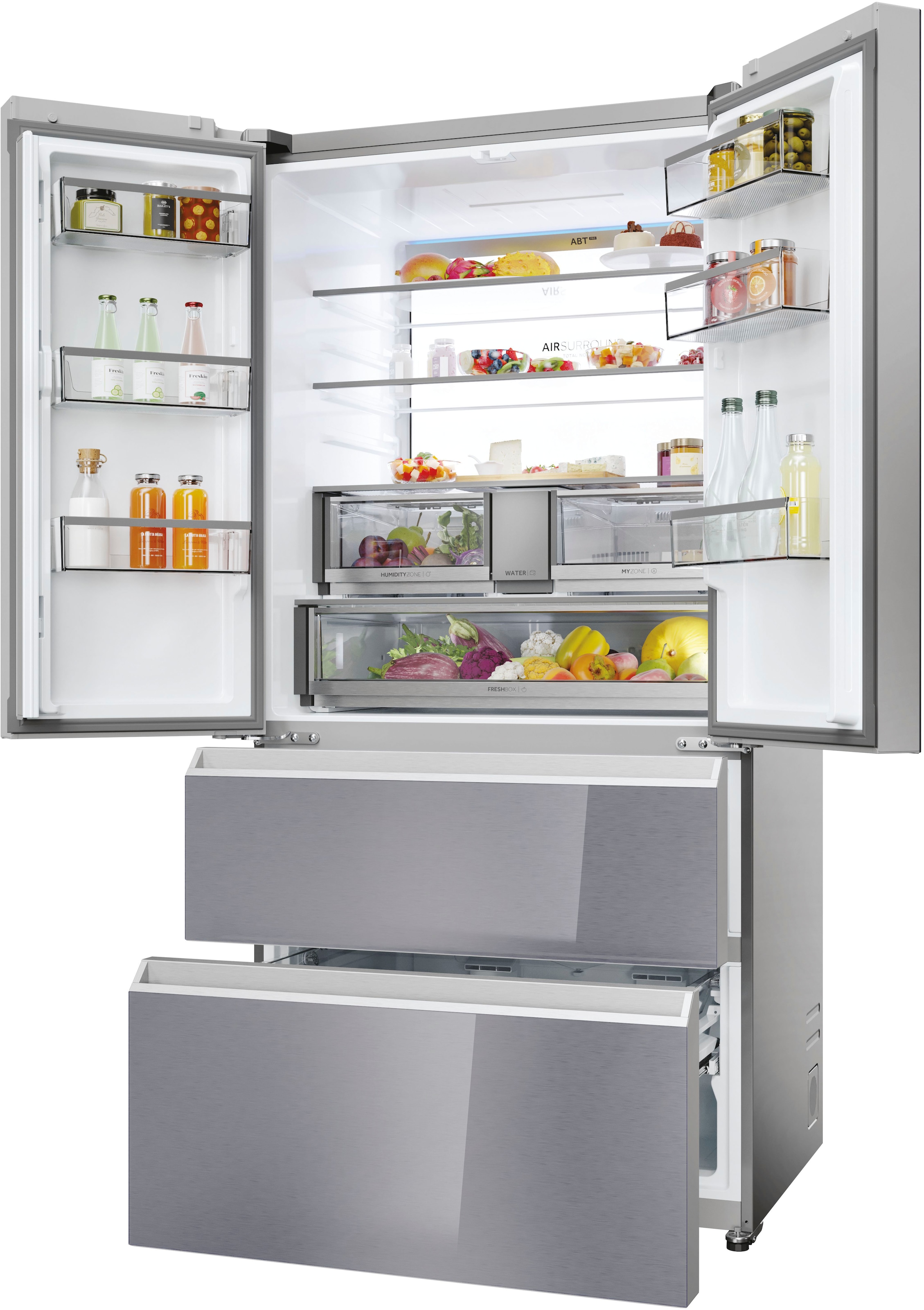 Haier French Door FD 90 SERIES 7 »HFR79F19EFGK«, 205 cm hoch, 60 cm breit, Eiswürfelbereiter mit Tank, HumidityZone