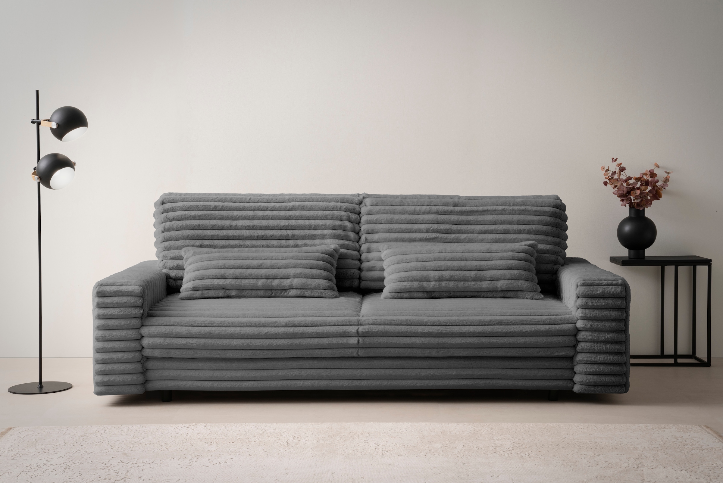 LeGer Home by Lena Gercke Schlafsofa »Imoga, Polster mit Schlaffunktion, 3-Sitzer Sofa, Couch mit Bettkasten«, in modernen Farben und Stoffen, Bettfunktion, Liegefläche: 200x150 cm