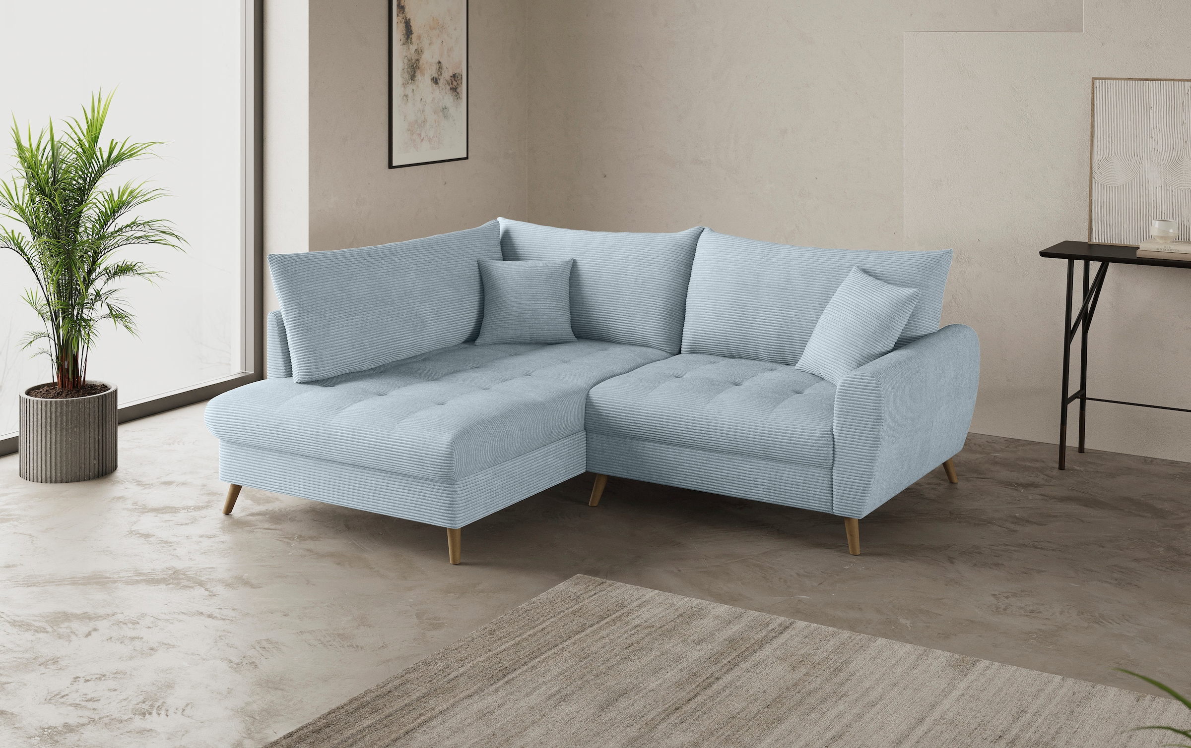 Mr. Couch Ecksofa »Blackburn II L-Form«, Wahlweise mit Kaltschaumpolsterung bis 140 kg belastbar