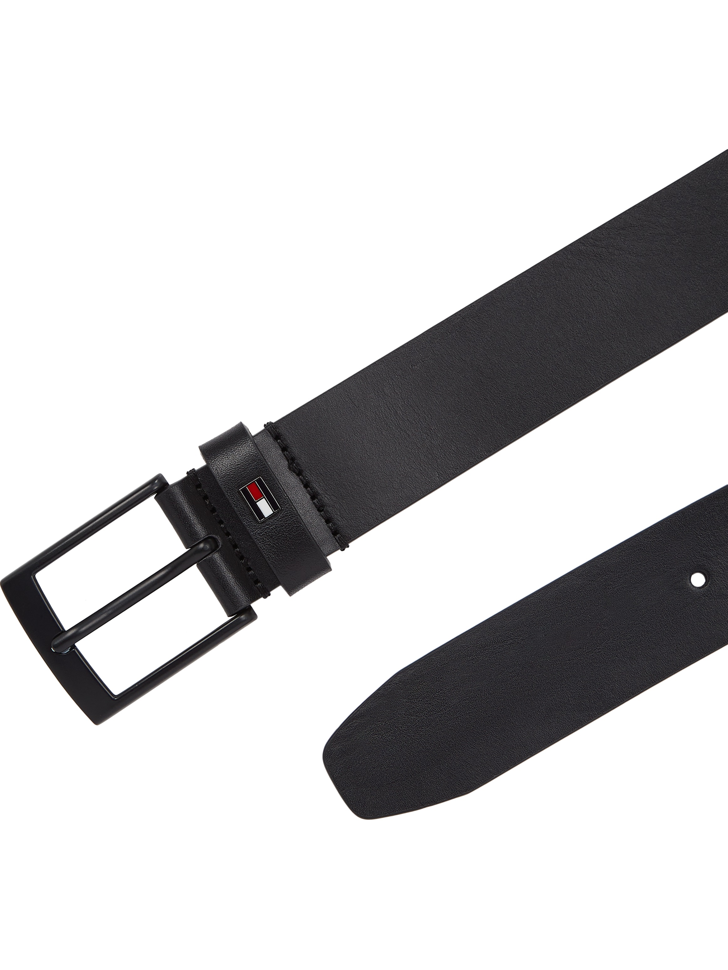 Tommy Hilfiger Ledergürtel »ADAN 3.5 EXT«, Metalllogopatch, Einfachdornschnalle