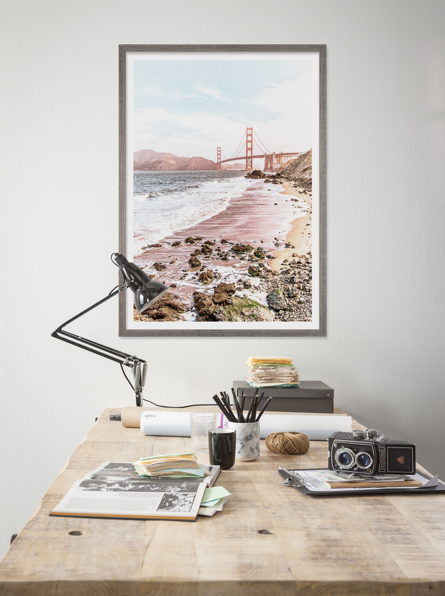 Komar Wandbild »Golden Gate«, (1 St.), Deutsches Premium-Poster Fotopapier mit seidenmatter Oberfläche und hoher Lichtbeständigkeit. Für fotorealistische Drucke mit gestochen scharfen Details und hervorragender Farbbrillanz.