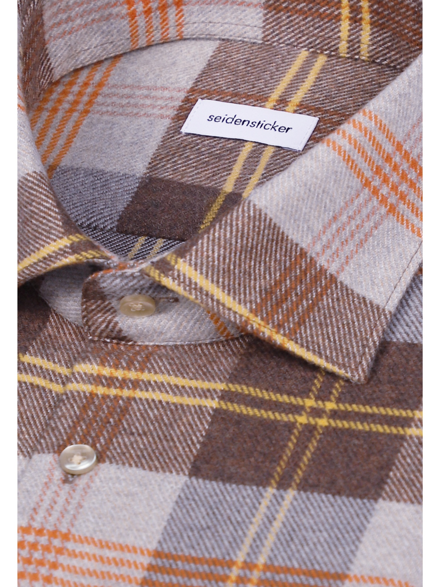 seidensticker Flanellhemd »Schwarze Rose« Regular 1/1 Kentkragen Karo