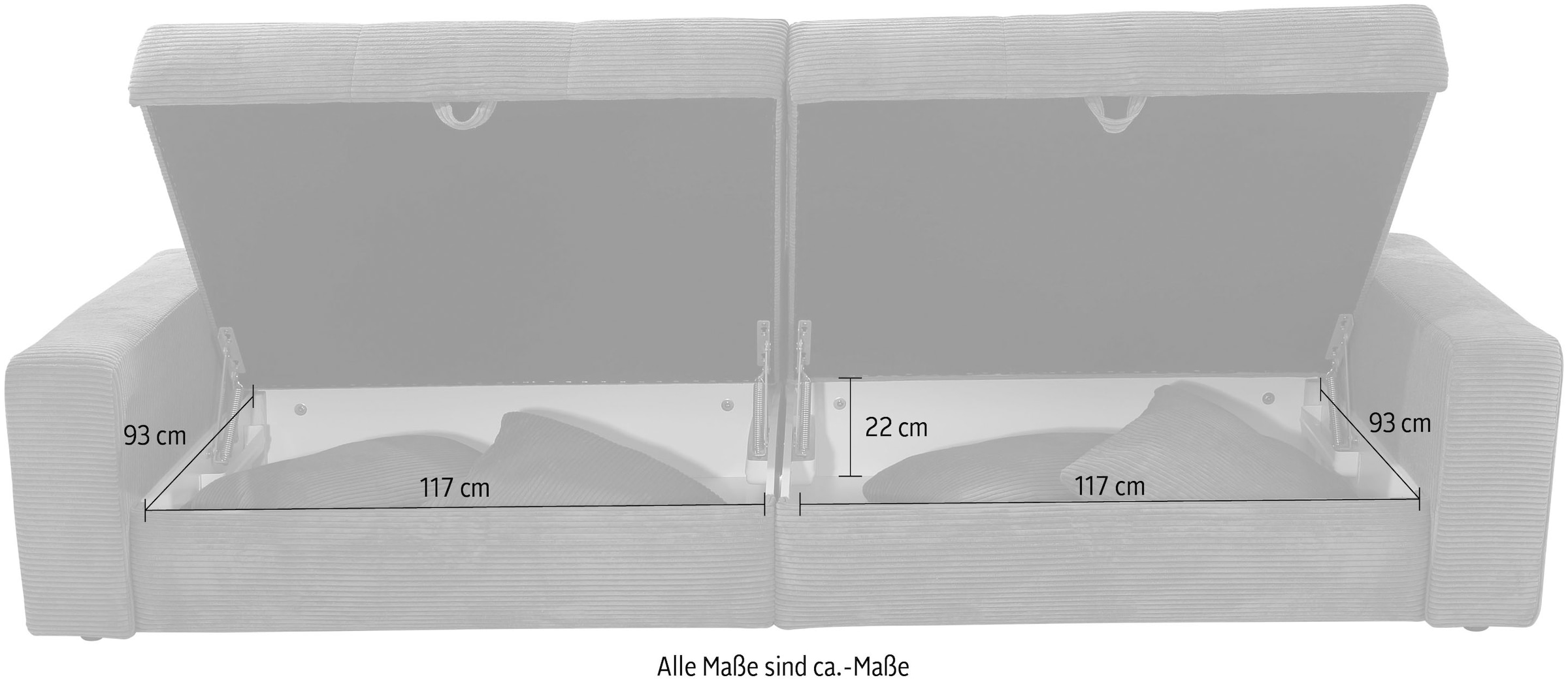 Jockenhöfer Gruppe Big-Sofa »Space XL, B: 284 cm« Mega-Sofa mit Bettkasten & 4 Zierkissen