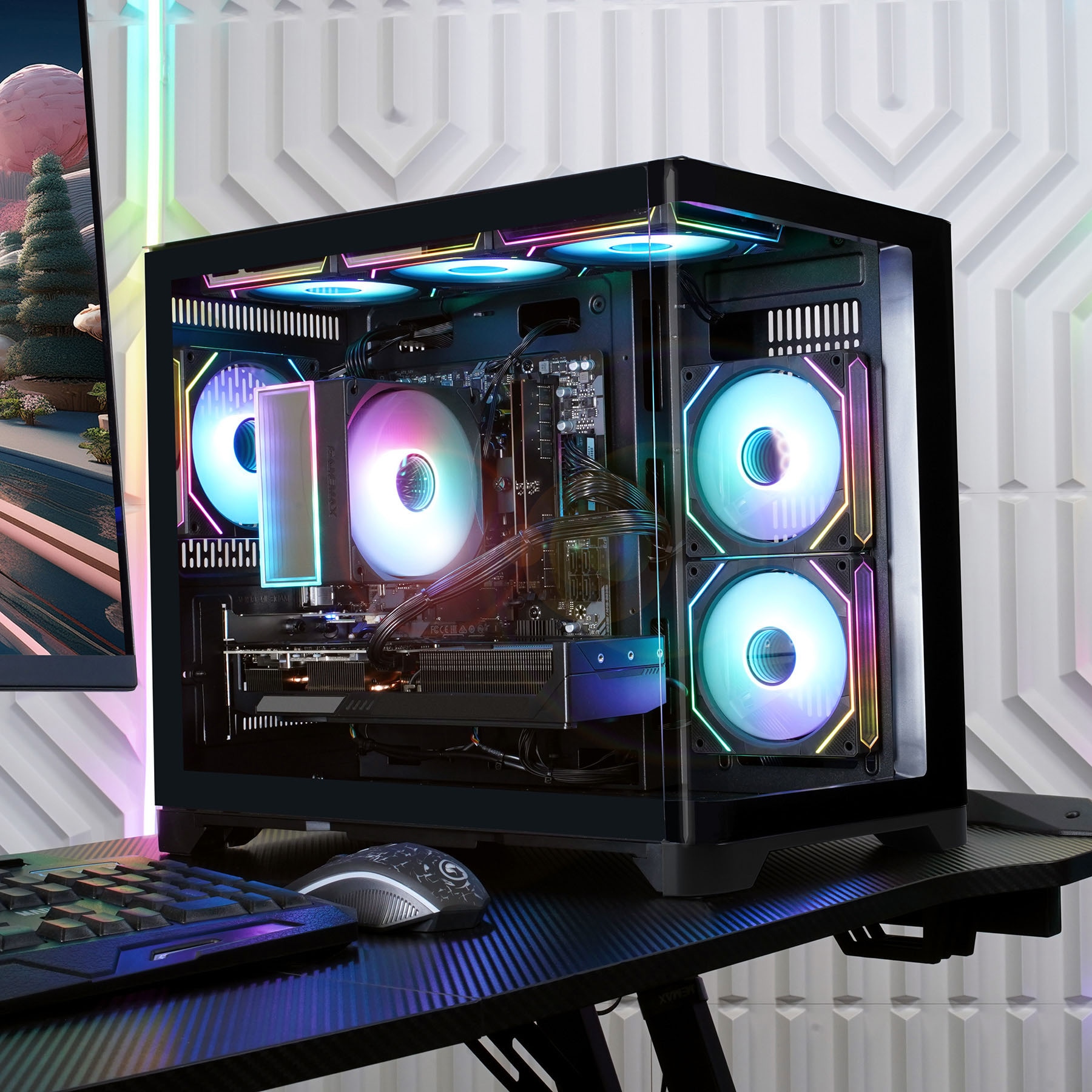 GAMEMAX Gaming-PC »HYPE-M BK 8204 AMD Ryzen 5 7500F 32GB DDR5 1TB SSD RX 9070« Windows 11, DDR5 RAM