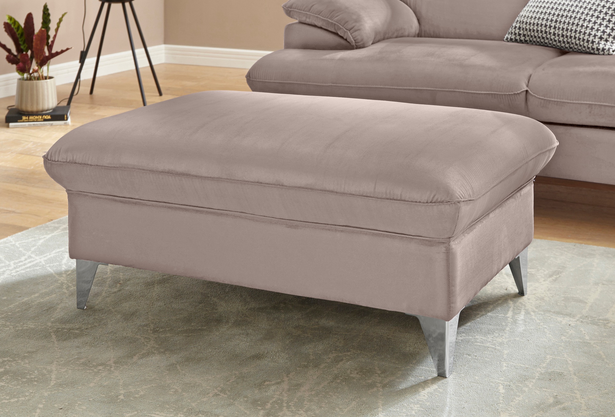 COTTA Polstergarnitur »Caluso L-Form«, (2 tlg.), Set bestehend aus: Ecksofa mit Kopfteilverstellung & Hocker