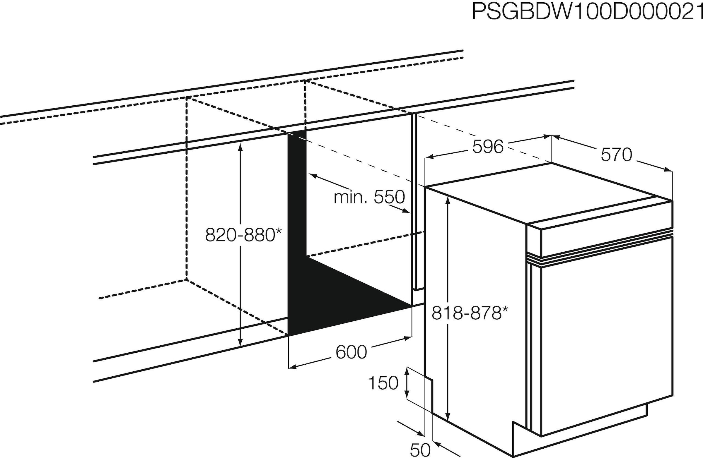 AEG Unterbaugeschirrspüler »FUE53610ZM«, 13 Maßgedecke, mit AirDry - Technologie