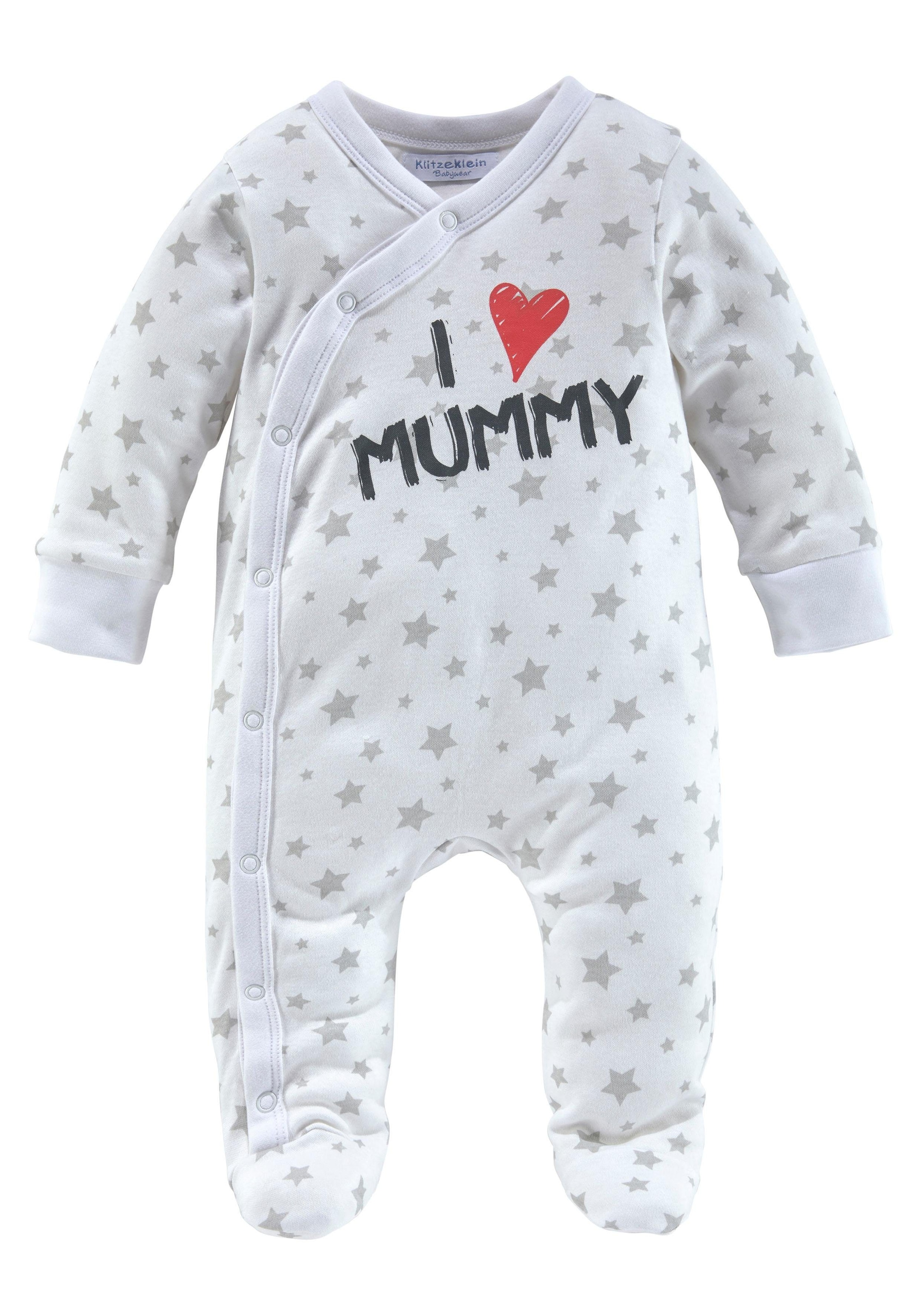 Klitzeklein Schlafoverall »I love tlg., Mummy 2er-Pack), (Packung, I Bio-Baumwolle, aus ♕ / bei Daddy«, Baby-Overalls love 2