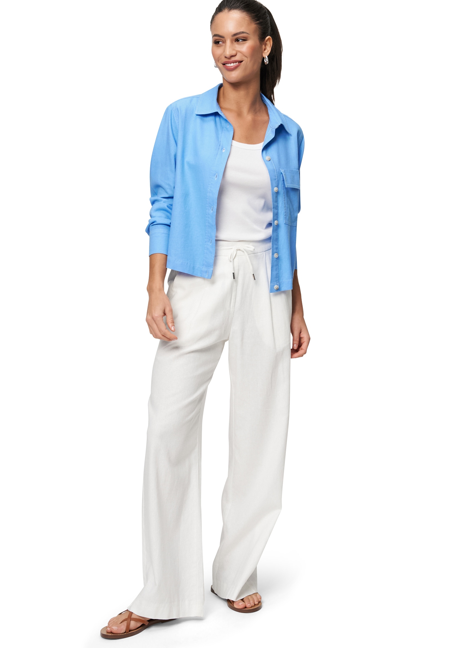 Zero Leinenhose »Leinenhose zum Binden 30 Inch«