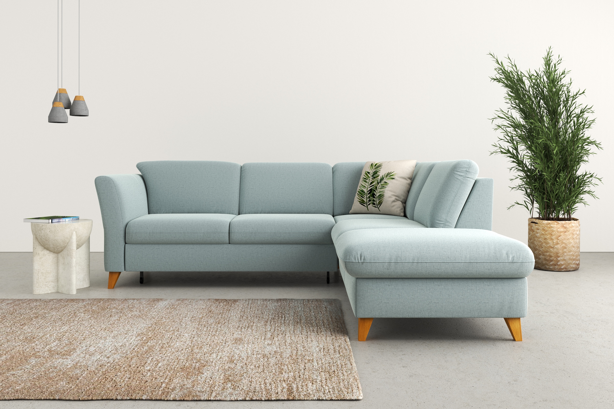 Home affaire Ecksofa »Trelleborg L-Form«, Federkern-Polsterung, wahlweise mit Bettfunktion und Stauraum