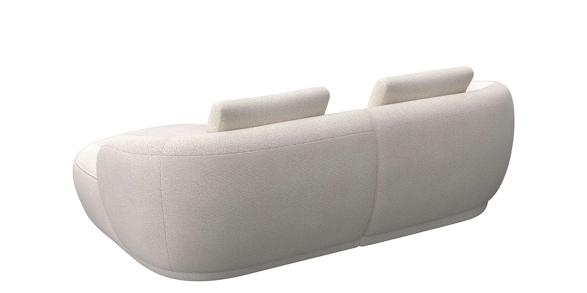 FLEXLUX Wohnlandschaft »Torino, rund, L-Form, Sofa-Ecke mit Recamiere, Longchair-Sofa«, Modernes, organisches Sofa-Design, Kaltschaum, Wellenunterfederung