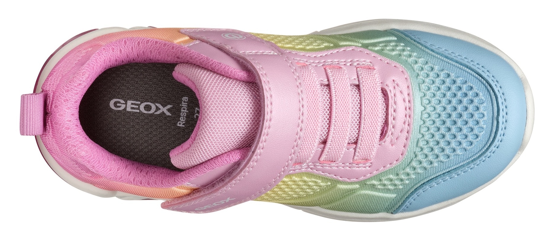 Geox Sneaker »J FADINLIGHT GIRL Blinkschuh«, Regenbogen Schuh, Pride Sneaker, Bunter Klettschuh mit Gummzug