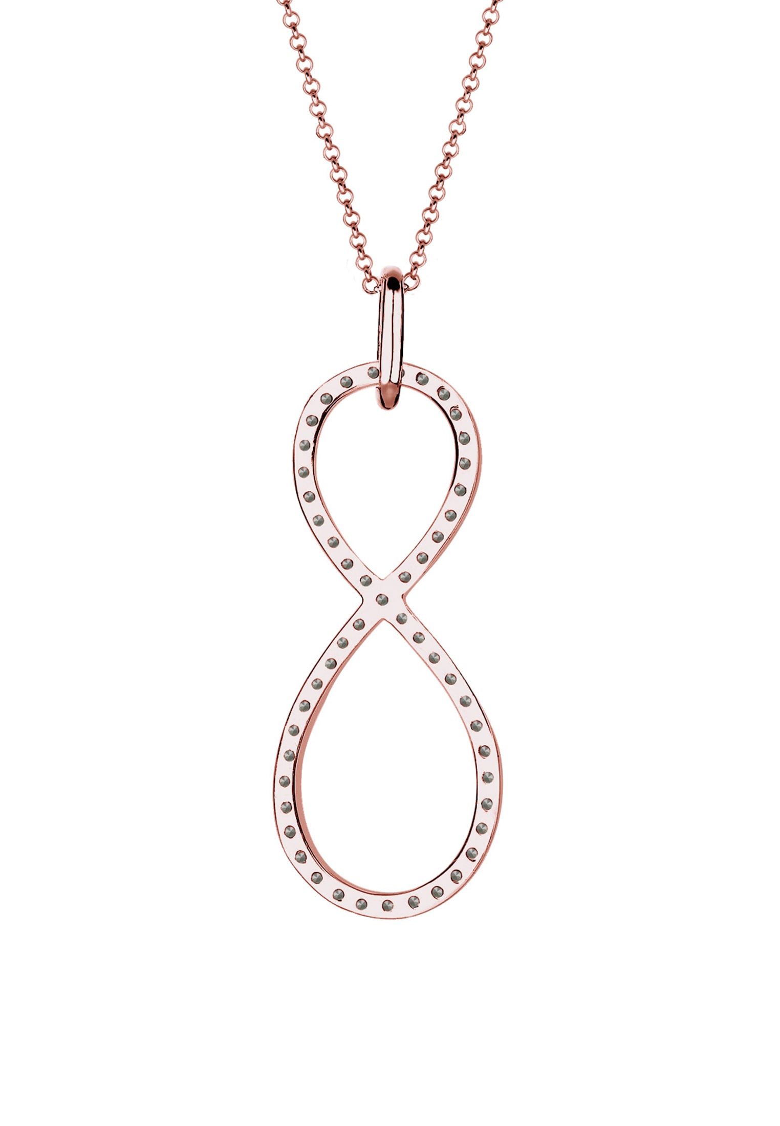 Elli Premium Lange Kette »Halskette Infinity Glas Kristalle Weiß 925 Sterling Silber«
