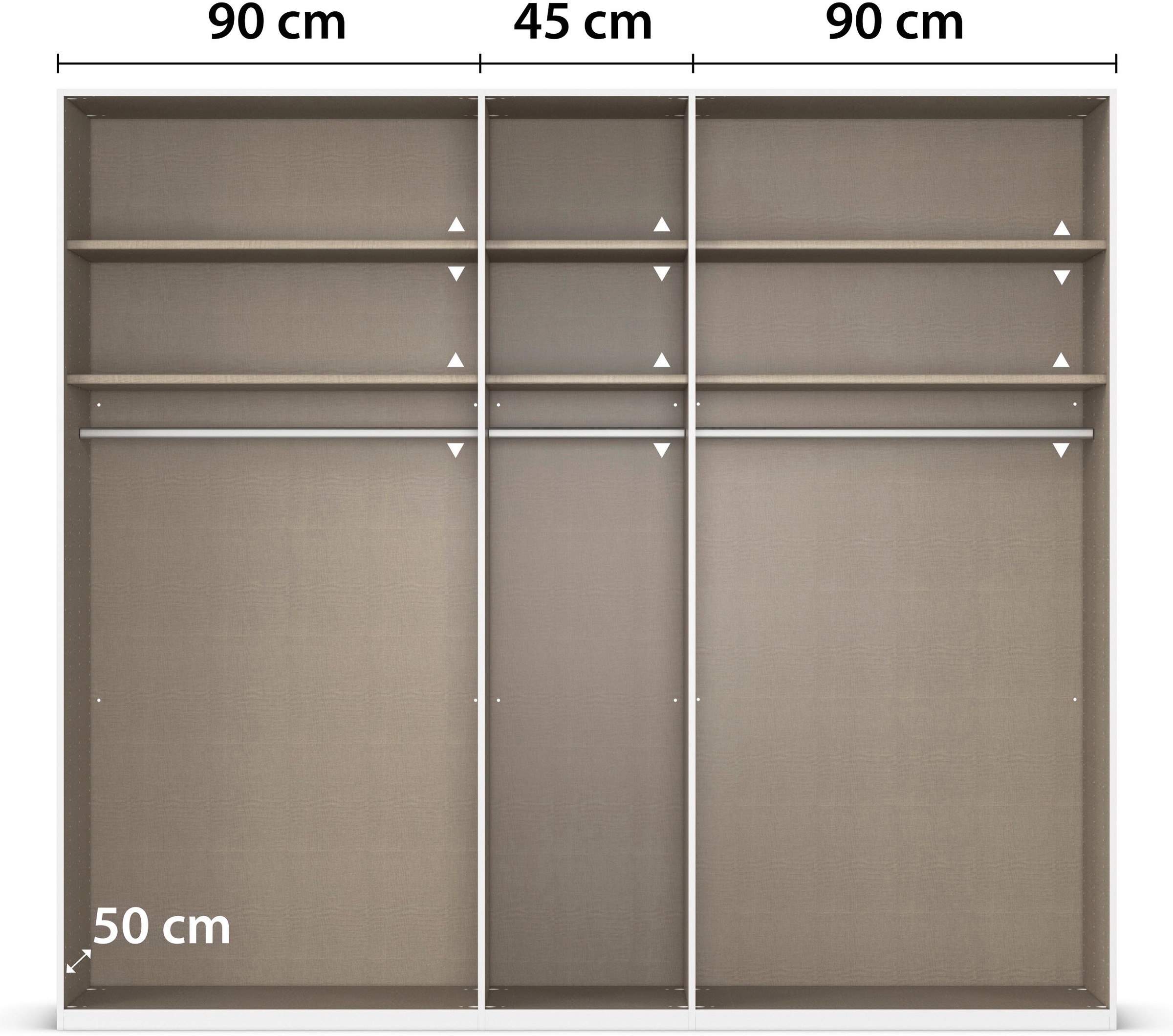rauch Kleiderschrank »Drehtürenschrank Schrank Garderobe Wäscheschrank Schlafzimmer AVOLA«, (in 3 verschiedenen Ausstattungen BASIC/CLASSIC/PREMIUM), mit hochwertigen Stangengriffen in Schwarz aus Metall MADE IN GERMANY