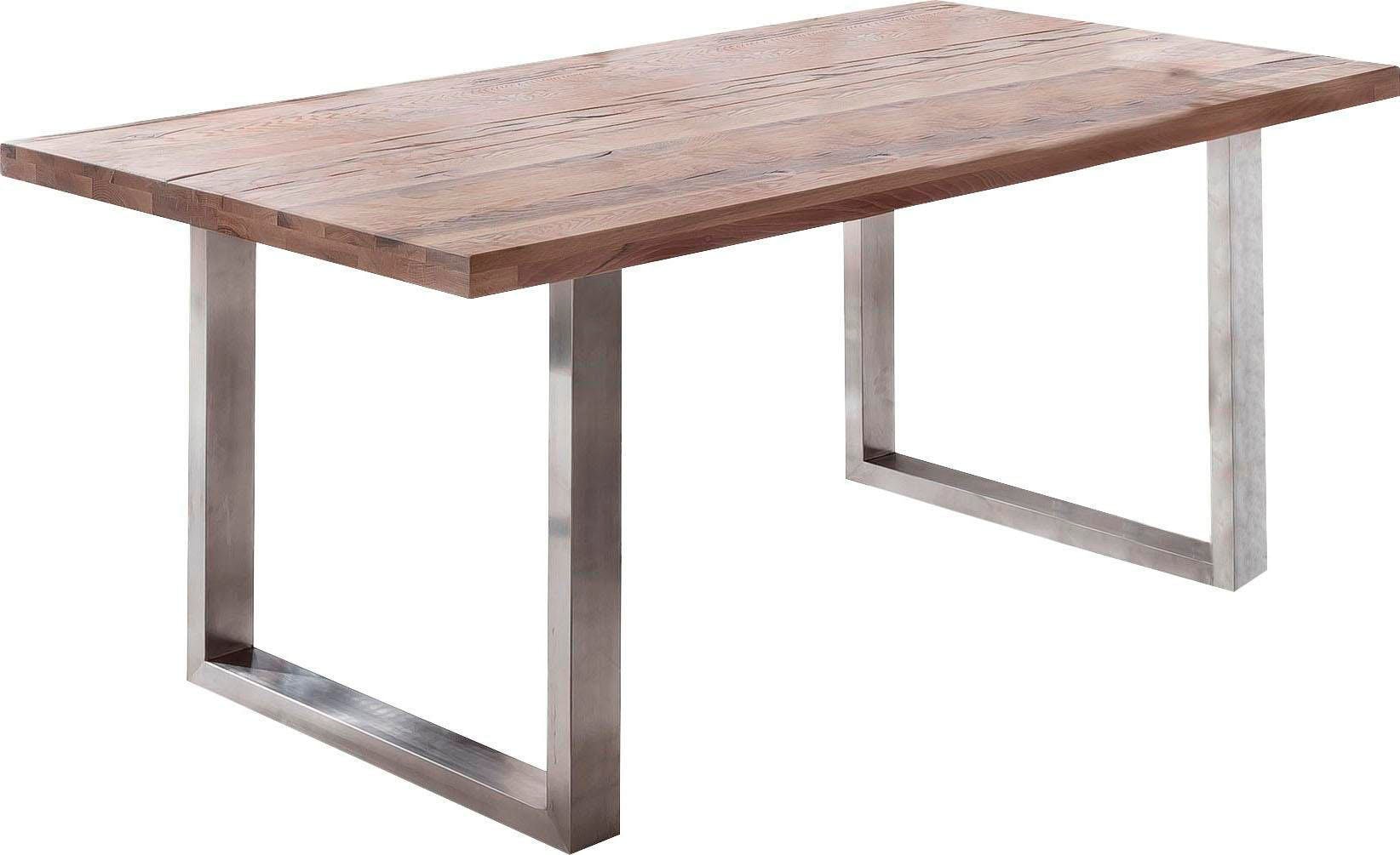 Home affaire Esstisch »New York«, Balkeneiche massiv mit ausdrucksstarker Holzoptik