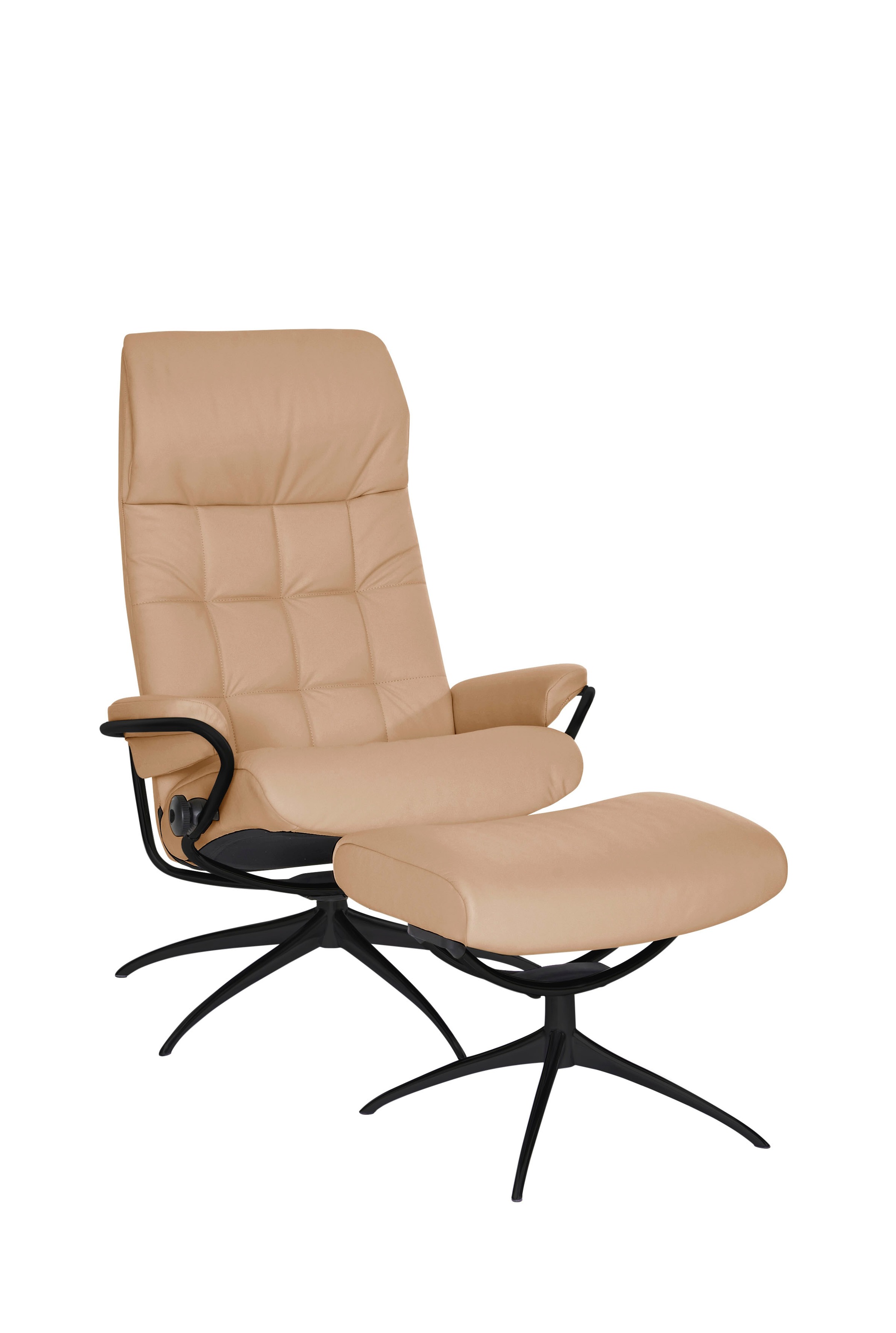 Stressless® Relaxsessel »London« Set, Relaxsessel mit Hocker,  mit Hocker, High Back, mit Star Base, Gestell Schwarz