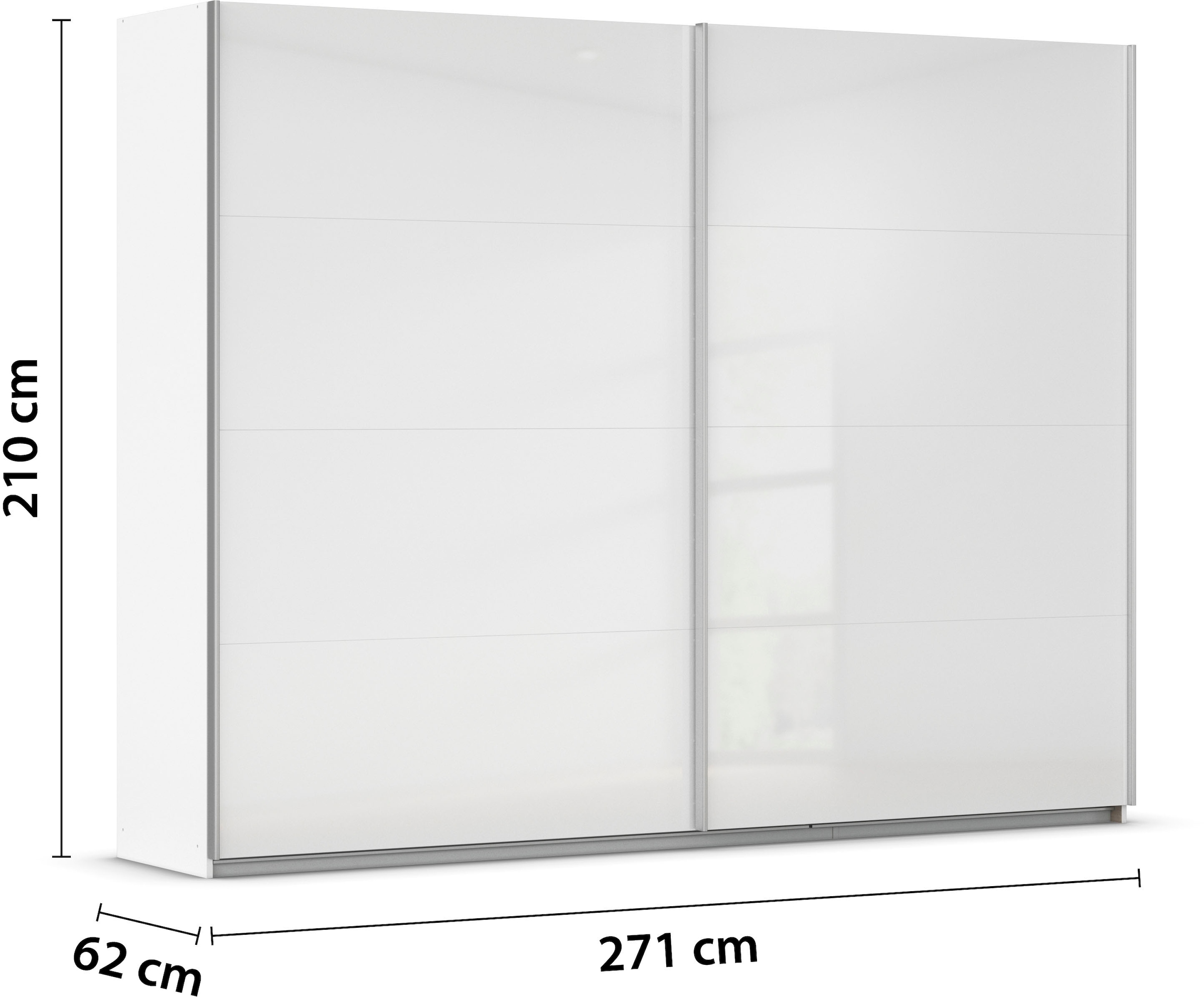 INOSIGN BY RAUCH Schwebetürenschrank »Kleiderschrank Schrank Garderobe Schlafzimmerschrank THANOS«, (in 3 verschiedenen Ausstattungen BASIC/CLASSIC/PREMIUM), Optional mit Spiegel, Metall-Griffleisten alufarben MADE IN GERMANY