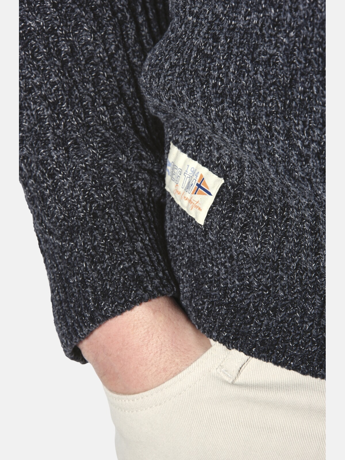 Jan Vanderstorm Rundhalspullover »Pullover mit Mütze RONAI«