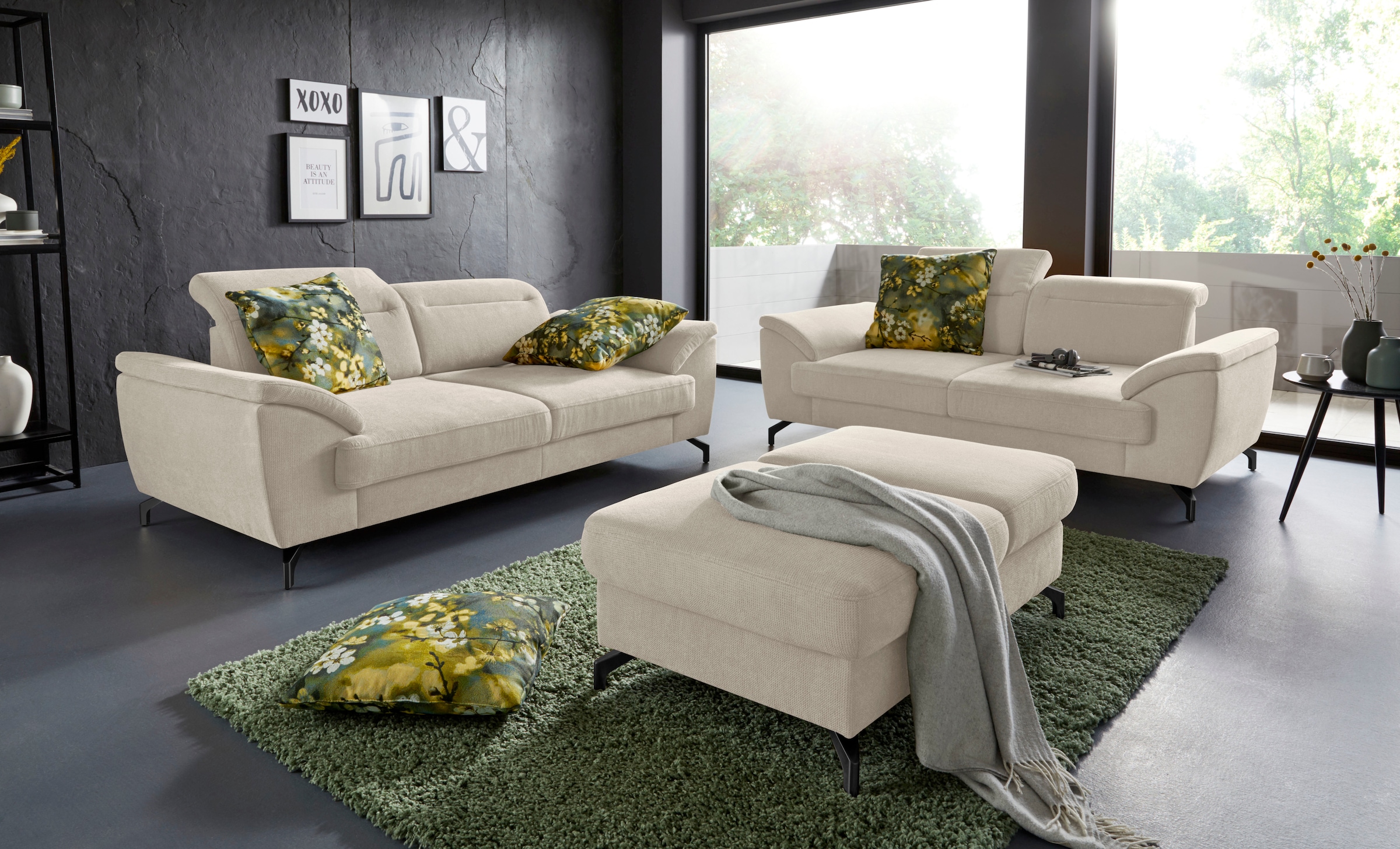 sit&more Hocker »Percy«, Fußhöhe 12 cm, mit Klappfunktion, wahlweise in 2 Fußfarben
