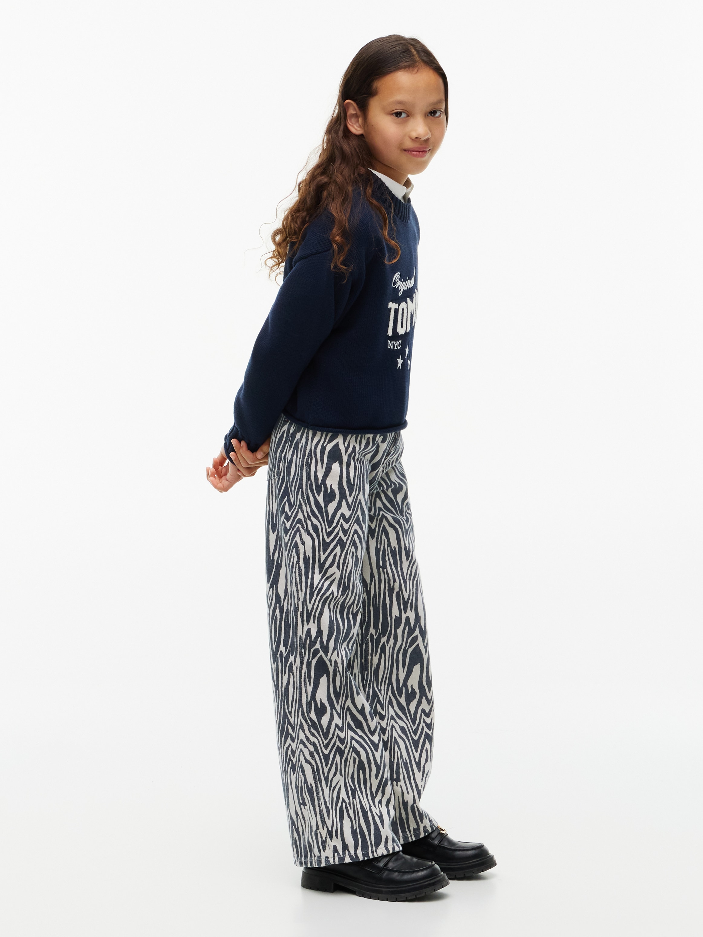 Tommy Hilfiger Weite Jeans Allover bedruckt, Regular Fit, Kinder bis 16 Jahre