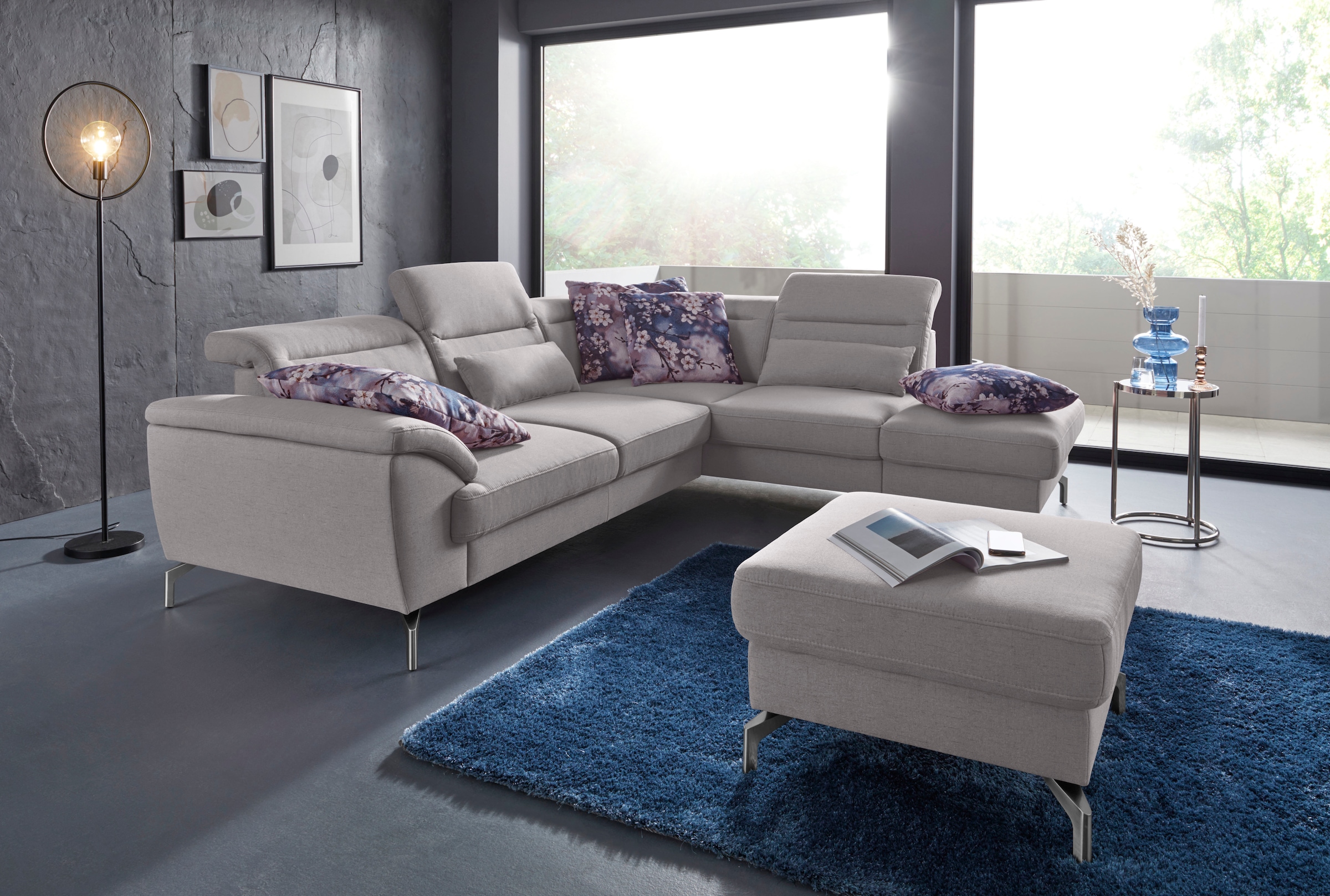 sit&more Hocker »Percy«, Fußhöhe 15cm, wahlweise mit unterschiedlichen Fußfarben