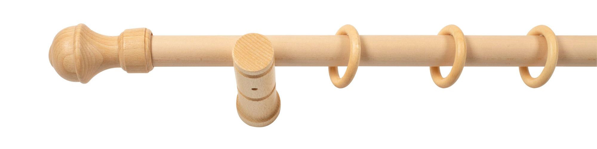 SN DECO GROUP Gardinenstange »Ares«, 1 läufig-läufig, Fixmaß, 28 mm, Holz, verschiedene Längen und Farben, Komplettset