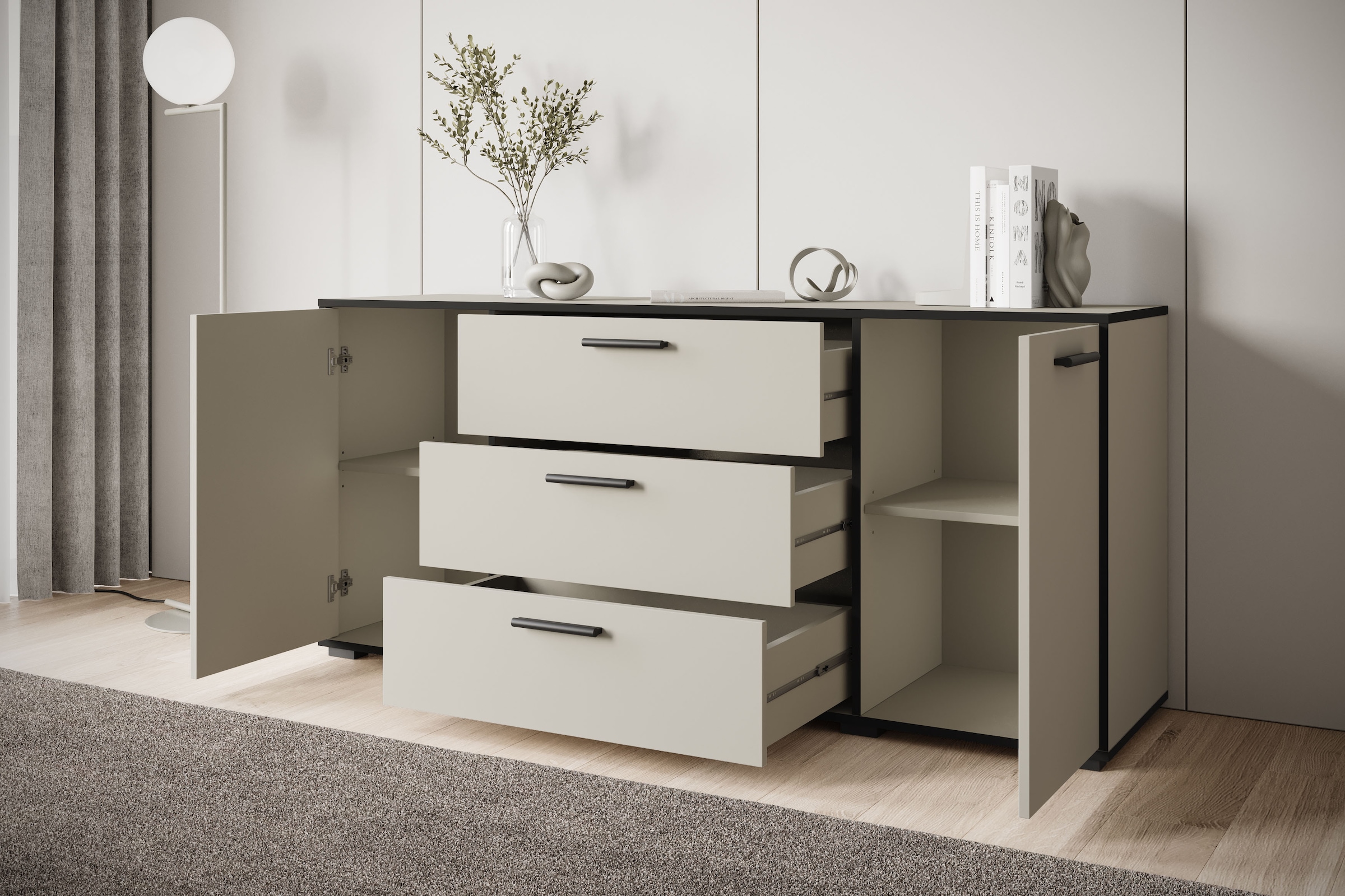 Home affaire Sideboard »BOGOTA« moderne Kommode, Schubladenschrank mit verstellbaren Einlegeböden