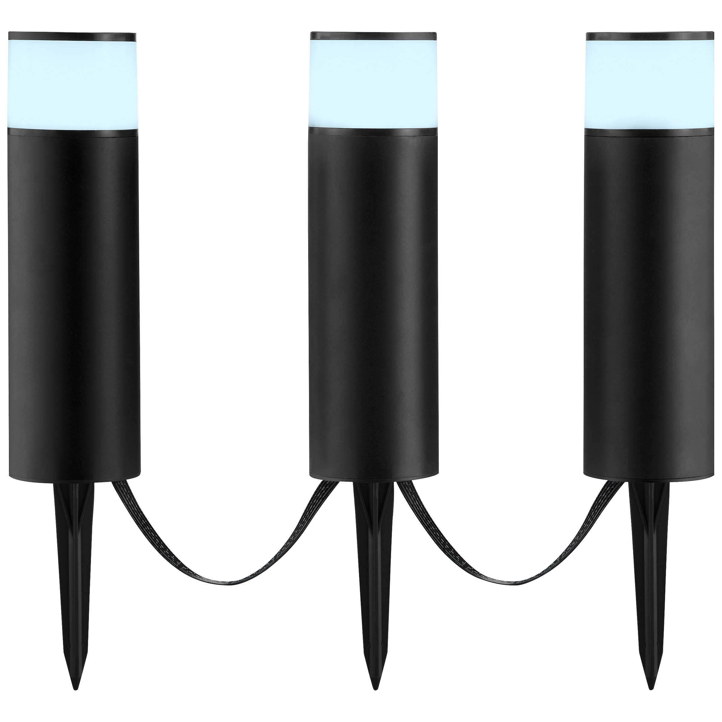 Brilliant LED Gartenleuchte »Dody« LED-Modul 3 Stk. warmweiß - kaltweiß LED Gartenspieß 3er Set, dimmbar, RGB, CCT, IP44, App steuerbar