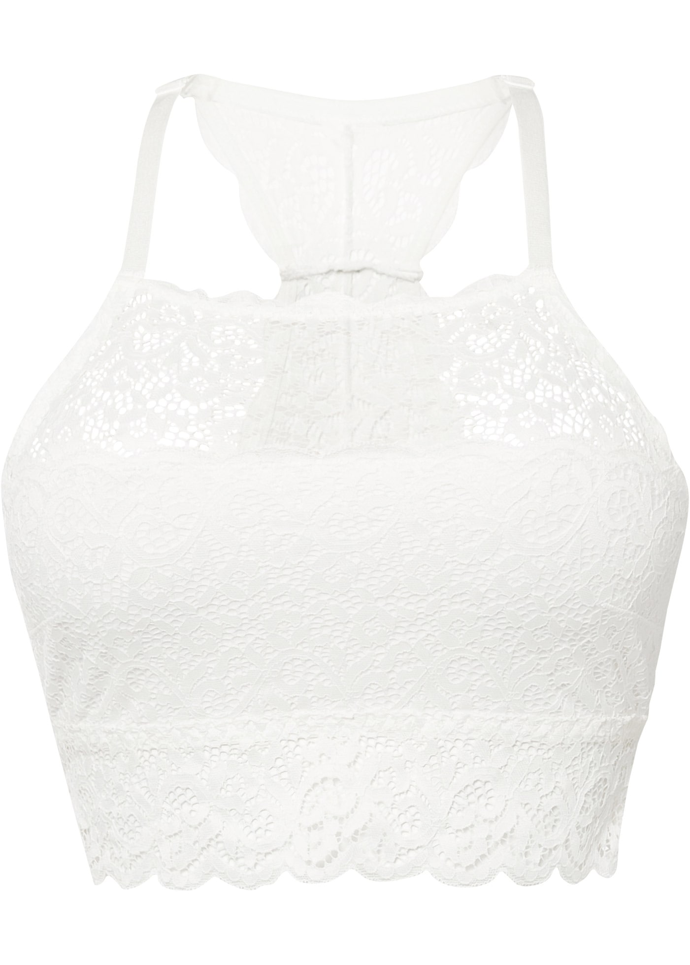 bonprix Bustier »Bustier aus dehnbarer Spitze« bügelloses Design, unwattierte Cups, schmale verstellbare Träger