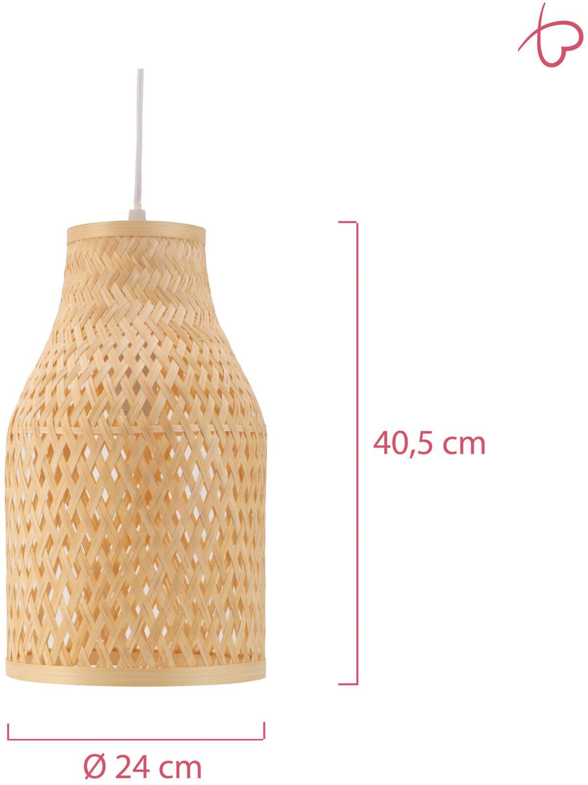 Pauleen Pendelleuchte »Woody Romance max20W Beige/Weiß 230V Bambus/Metall«, 1 flammig, Leuchtmittel E27 | ohne Leuchtmittel, E27