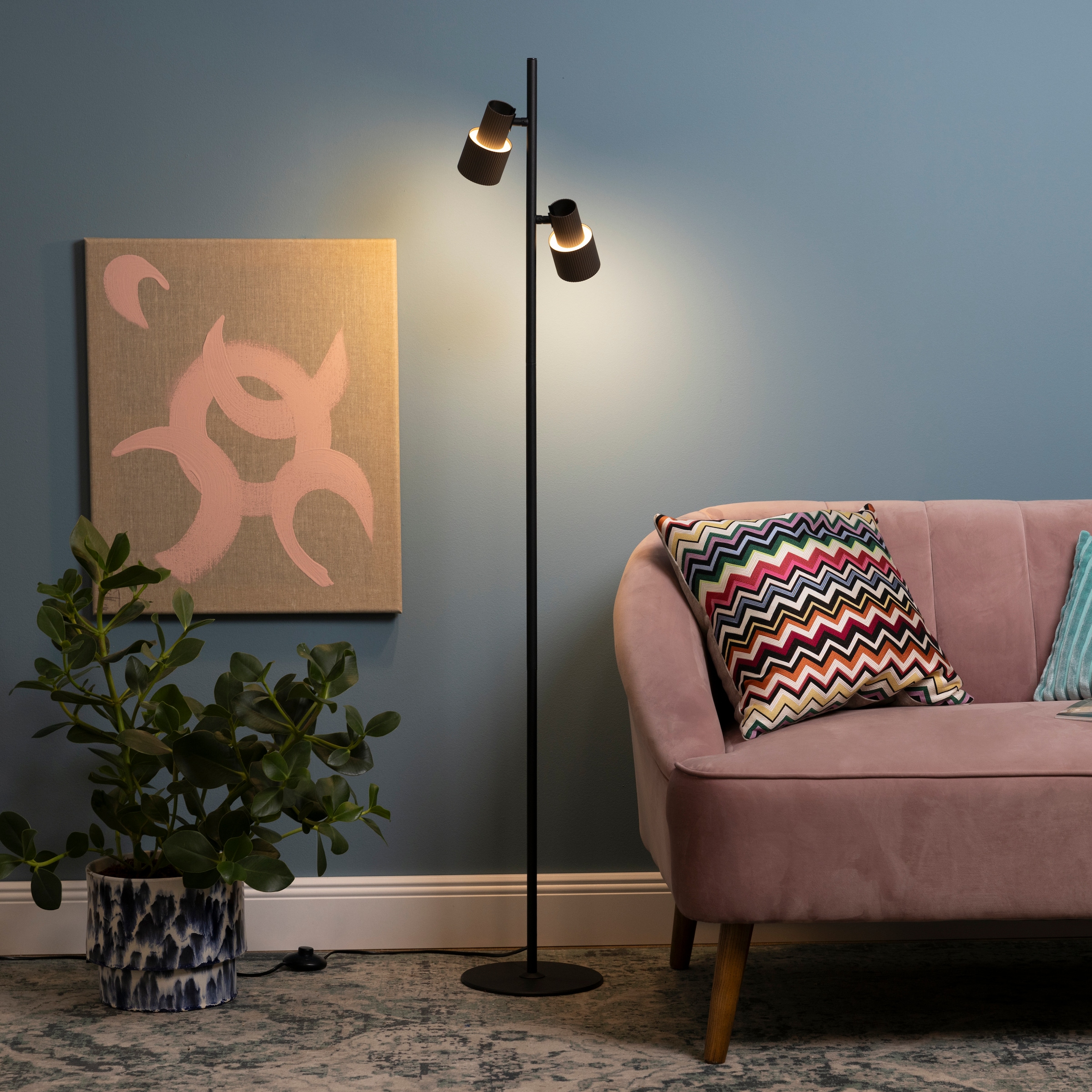 Brilliant Stehlampe »Cadiz« GU10 1 Stk. 140 x 22 cm, GU10, schwenkbar, Aluminium, schwarz/bronzefarben