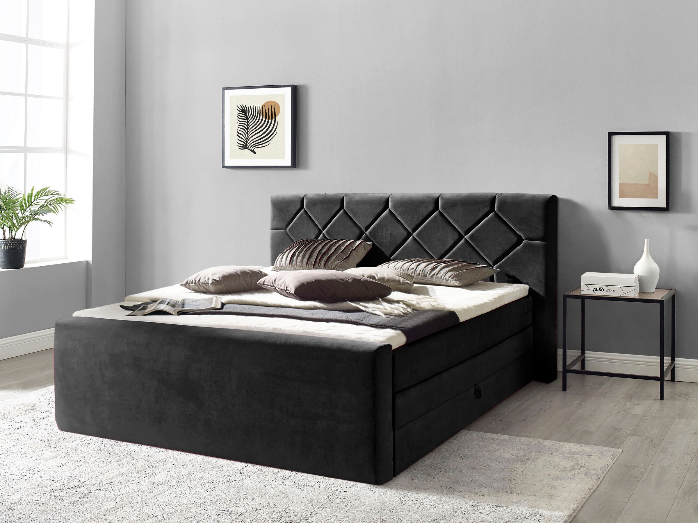 Places of Style Boxspringbett »Atlanta«, inklusive Topper und Bettkasten kaufen
