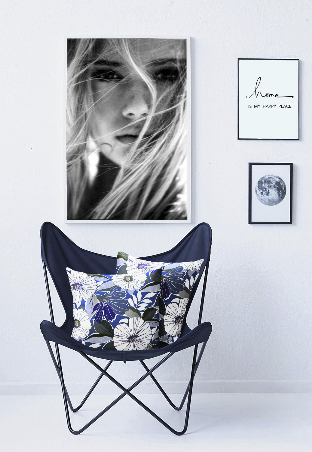BARBARA Home Collection Dekokissen »Dragon 01 blau-weiß«, (1 St.), Kissenhülle  ohne Füllung aus besticktem Leinwandgewebe, 50x50 cm