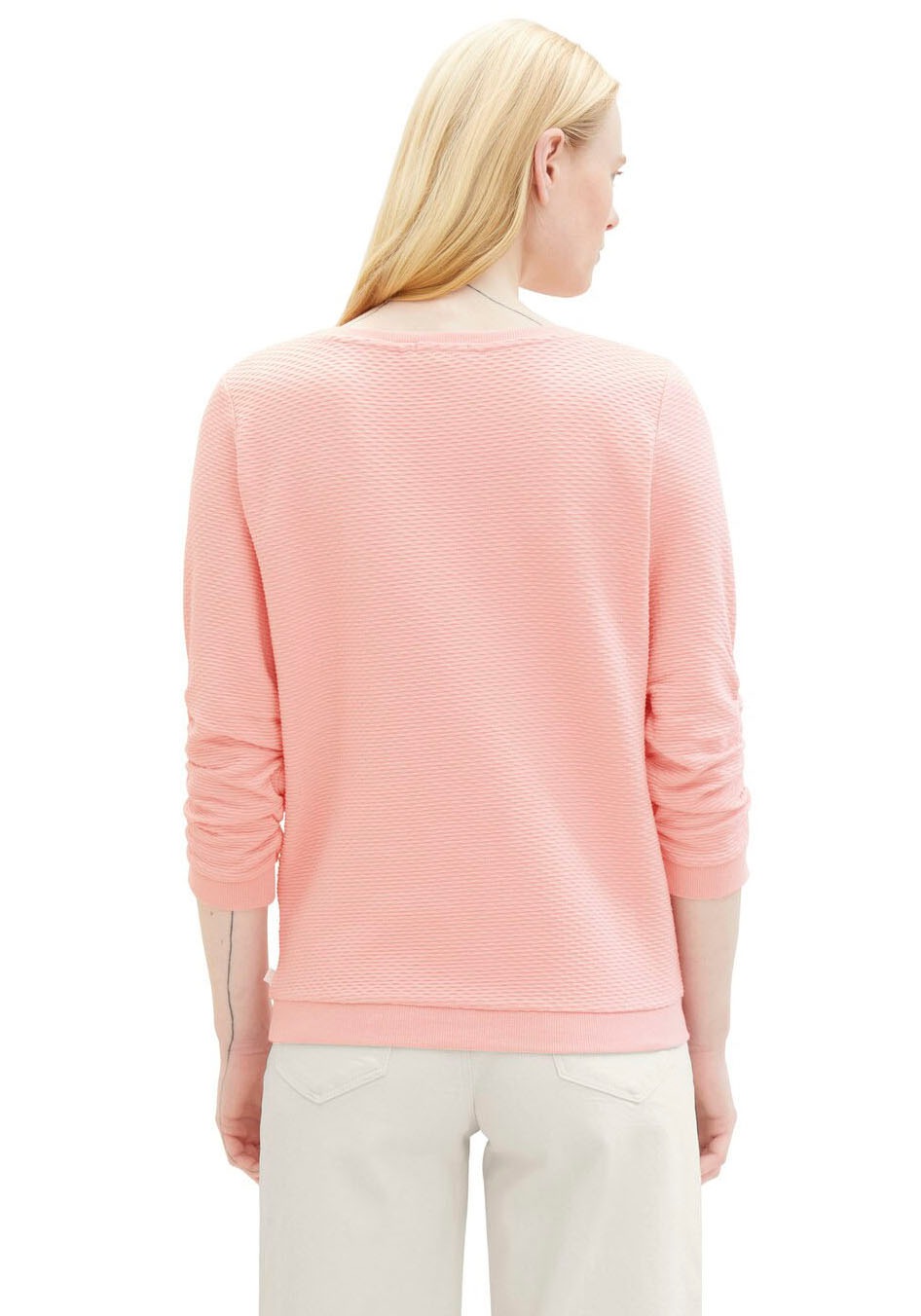 TOM TAILOR Denim Sweatshirt, mit besonderer Materialoberfläche